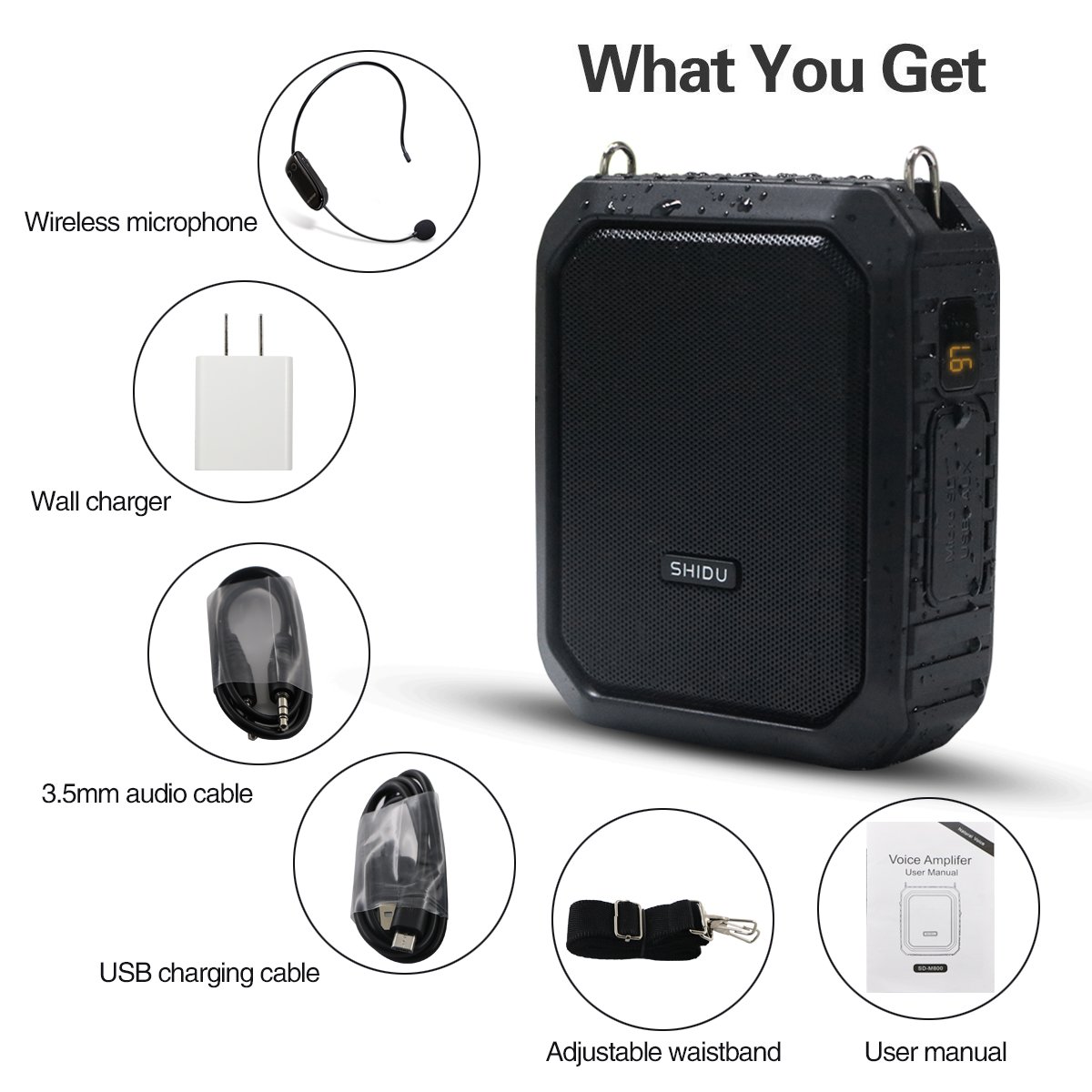 **Wireless Voice Amplifier with Bluetooth 5.3 | 18W Portable PA System, Rechargeable Megaphone & Speaker - Waterproof, Waist Clip - Ideal for Teachers, Tour Guides, Presentations, Outdoor Events & Public Speaking**