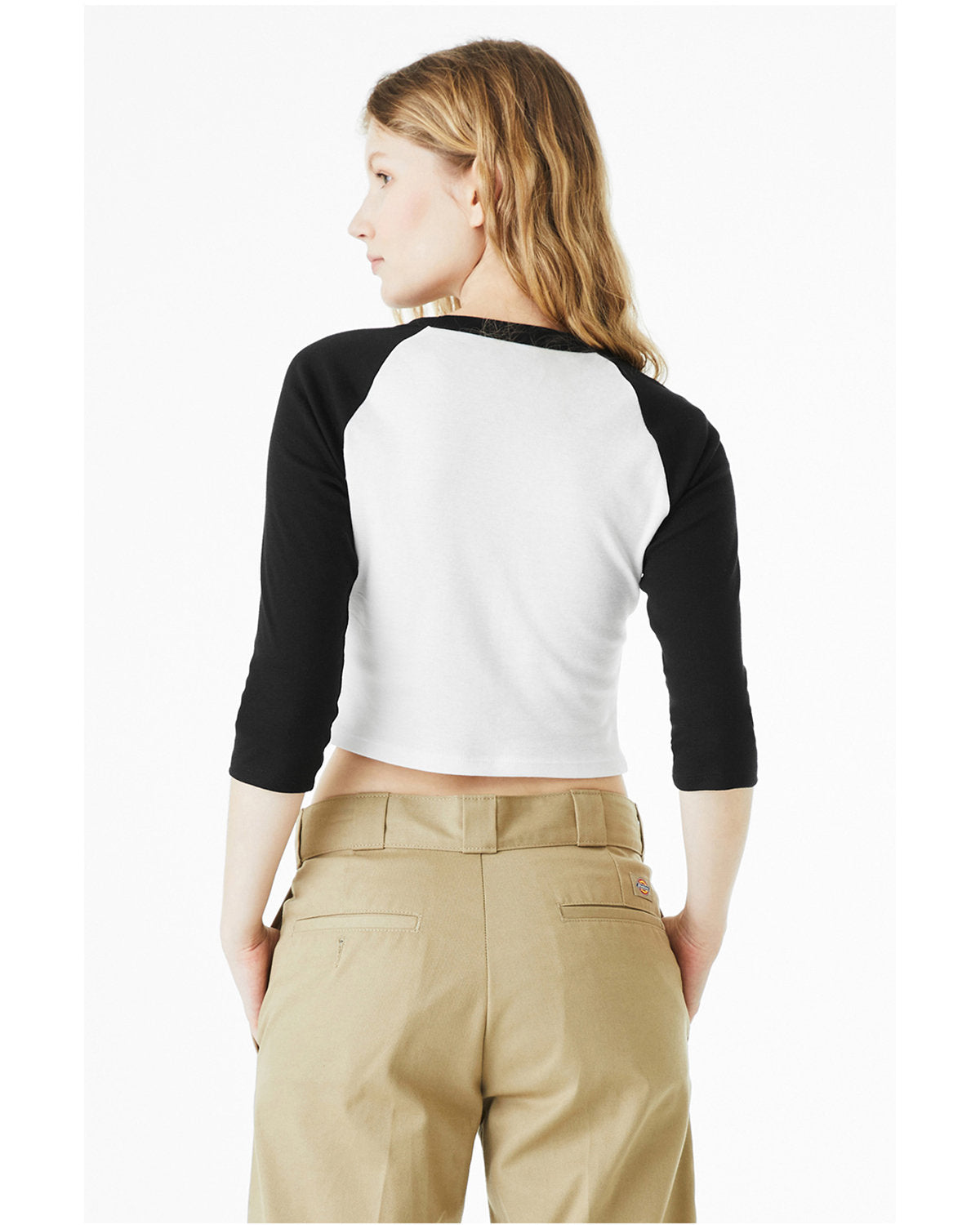 Bella + Canvas 1200 Women's Micro Ribbed 3/4 Sleeve Raglan Baby Tee - Soft Stretch Casual Shirt for Yoga, Lounge & Everyday Wear