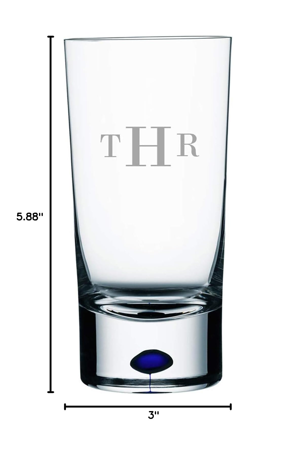 Orrefors Intermezzo Blue Personalized 13oz Highball Glass - Custom Engraved Crystal Drinking Glass for Cocktails, Water & Juice - Perfect for Weddings, Anniversaries & Home Bar Decor