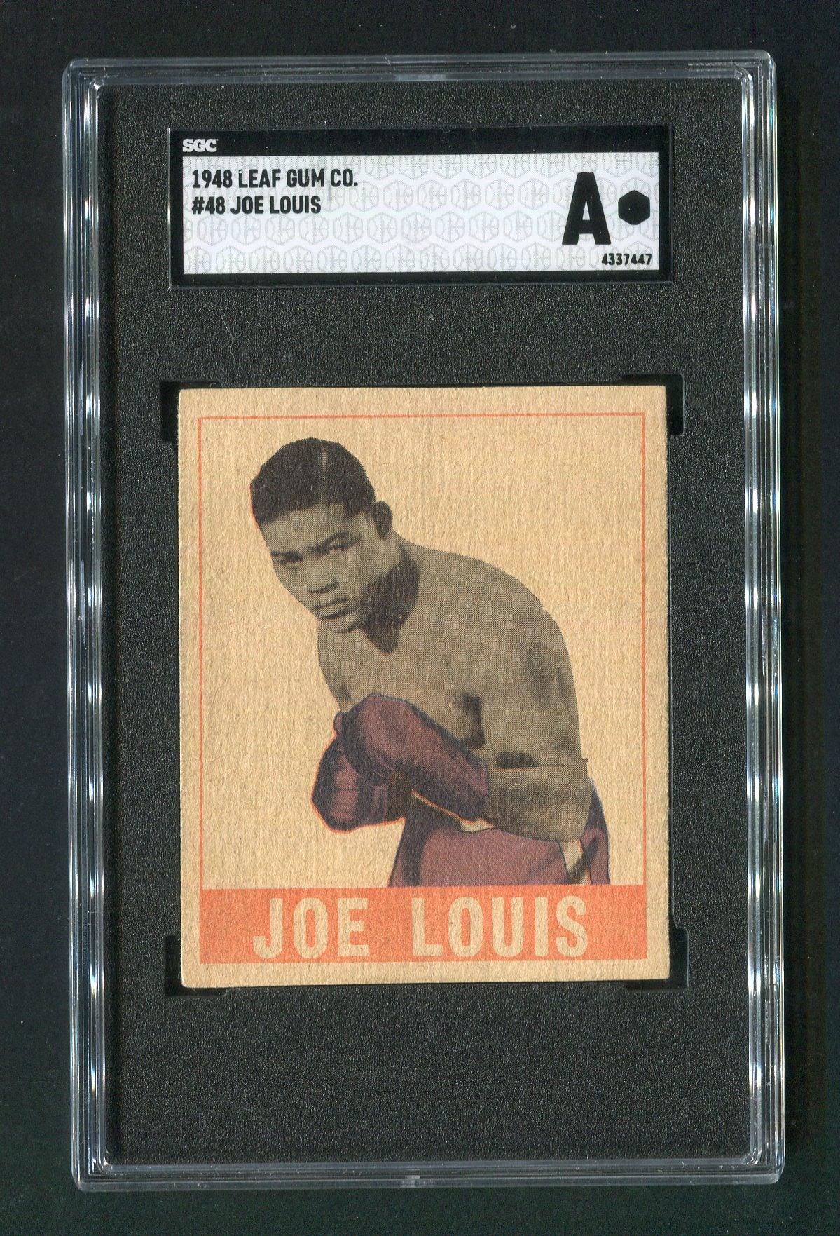1948 Leaf Gum Co. #48 Joe Louis SGC Authentic Heavyweight Champion Boxing Card - Vintage Collectible Sports Memorabilia for Boxing Fans & Collectors - Perfect for Display, Gifts, and Investment