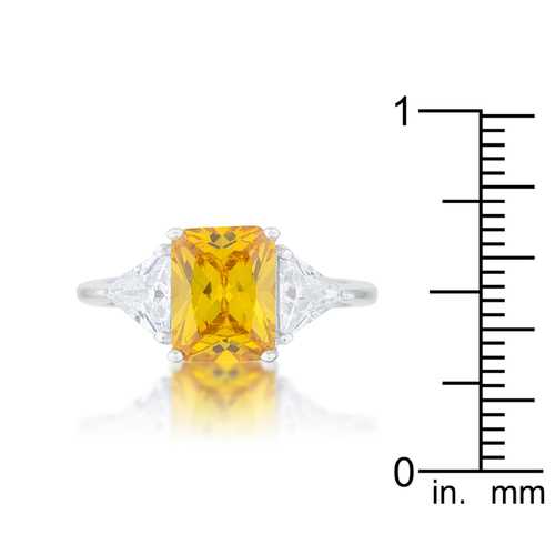 Classic Canary Yellow Rhodium Engagement Ring - Vintage Style Solitaire Diamond Ring for Women - Perfect for Proposals, Anniversaries & Special Occasions