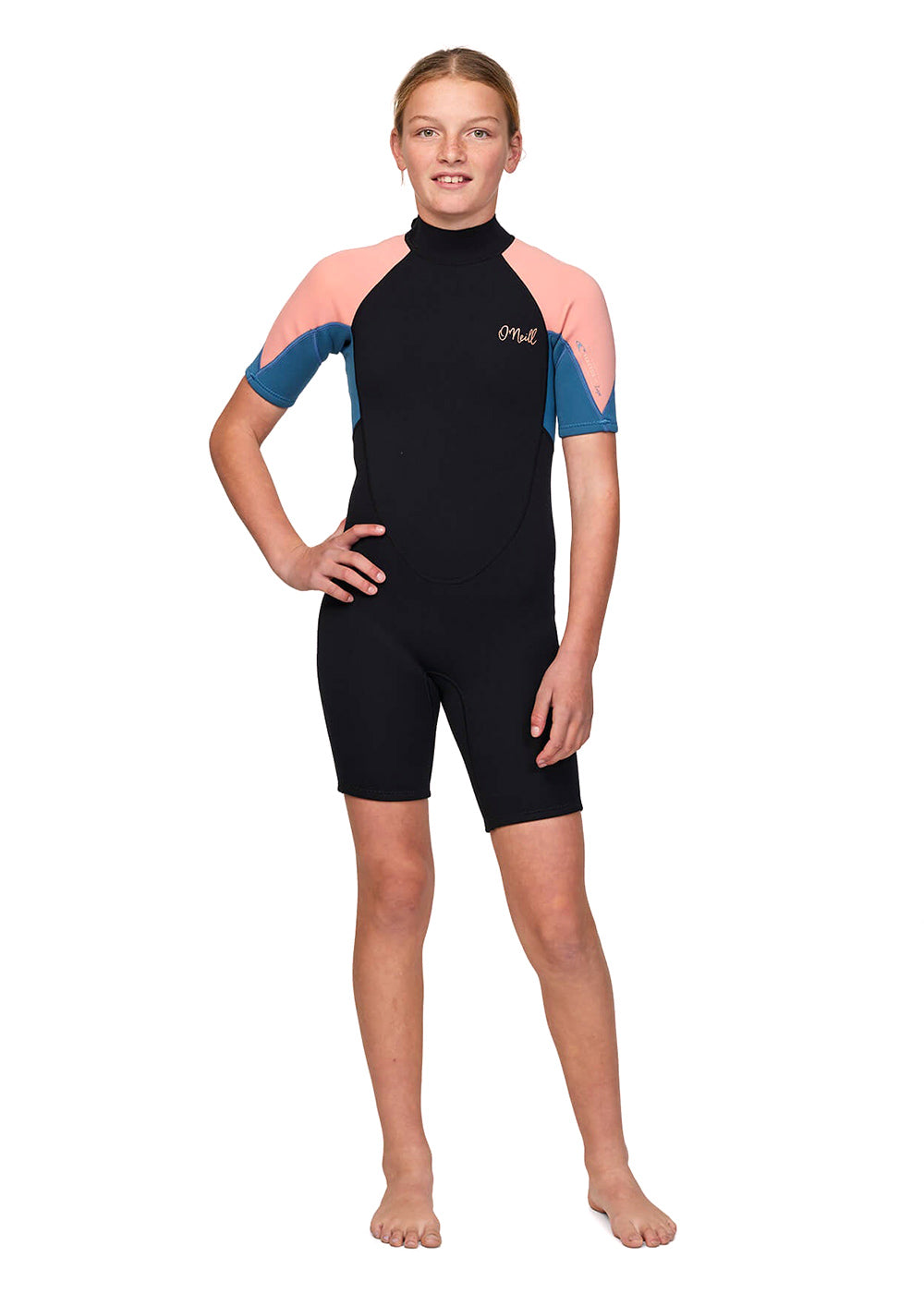 ONeill Girls Reactor 2mm BZ Spring Suit Wetsuit for Kids - Youth Full Body Neoprene Swimsuit for Surfing, Swimming & Water Sports