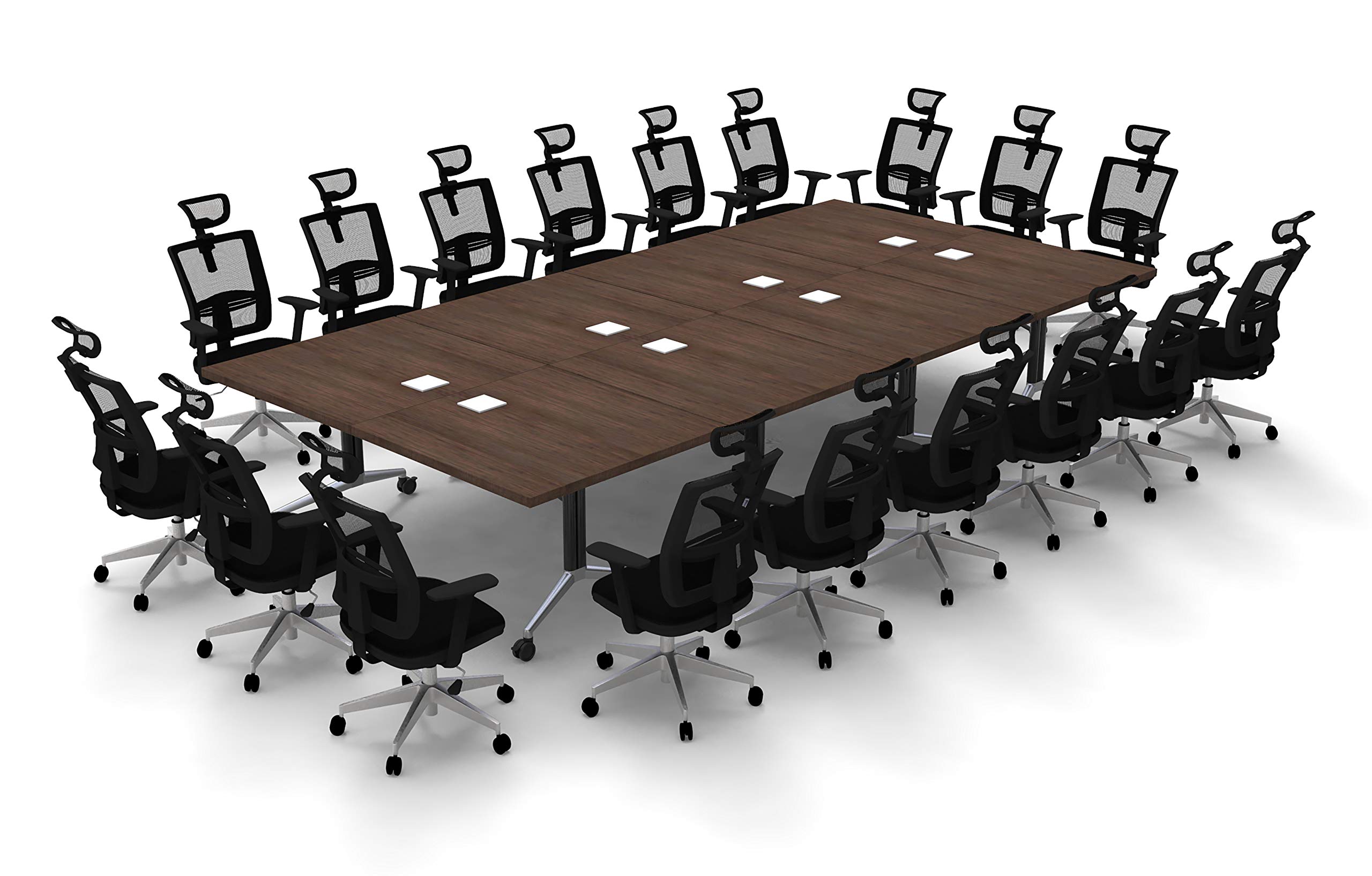 18-Person Conference Table - Foldable Luxury Java Top for Meetings & Seminars