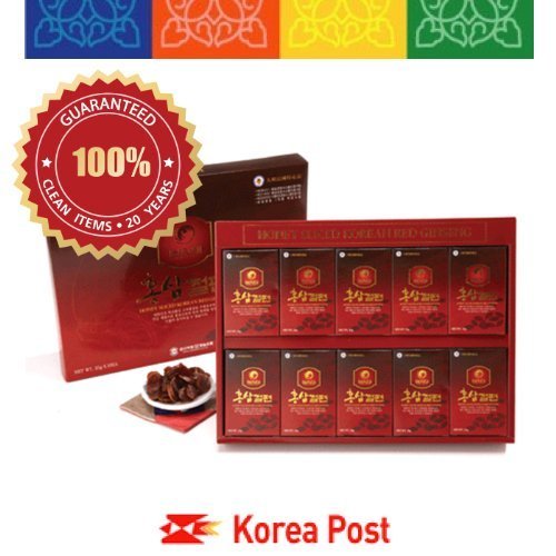 Premium Korean Red Ginseng Slices 200g (20g x 10) - 100% Authentic Deokwon Honeyed Ginseng for Energy Boost & Immunity Support - Perfect for Tea, Cooking & Health Supplements