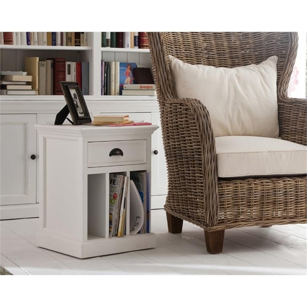 White Set of 2 Nightstands with Dividers - Modern Bedside Tables for Bedroom Storage & Organization | Perfect for Small Spaces, Apartments & Guest Rooms