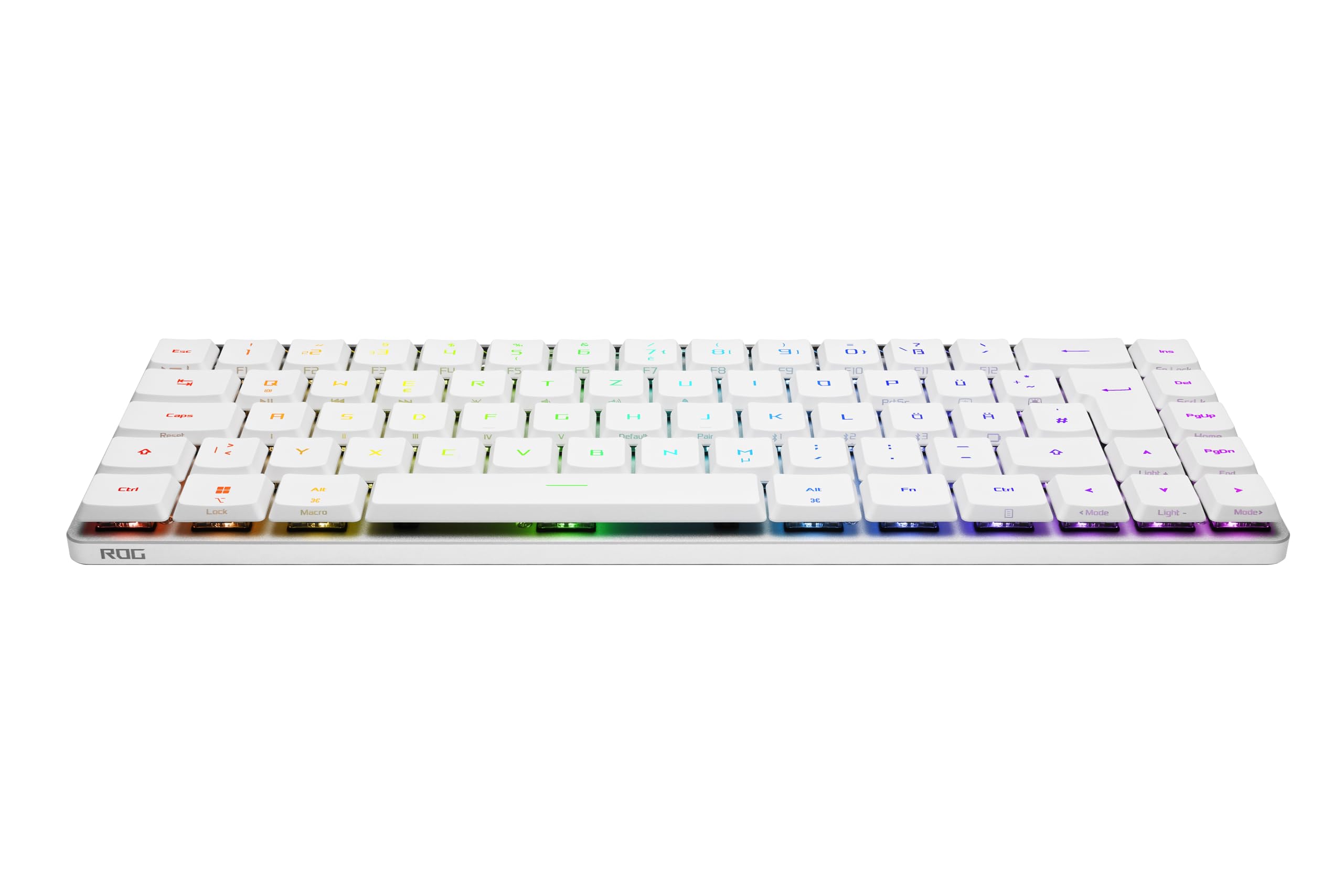 ASUS ROG Falchion RX Low Profile 65% Wireless Gaming Keyboard (Optical ROG RX Low-Profile Switches, Bluetooth, 2.4GHz RF, USB Wired, QWERTZ Layout, White) - Perfect for Competitive Gaming, Office Work & MacOS Compatibility
