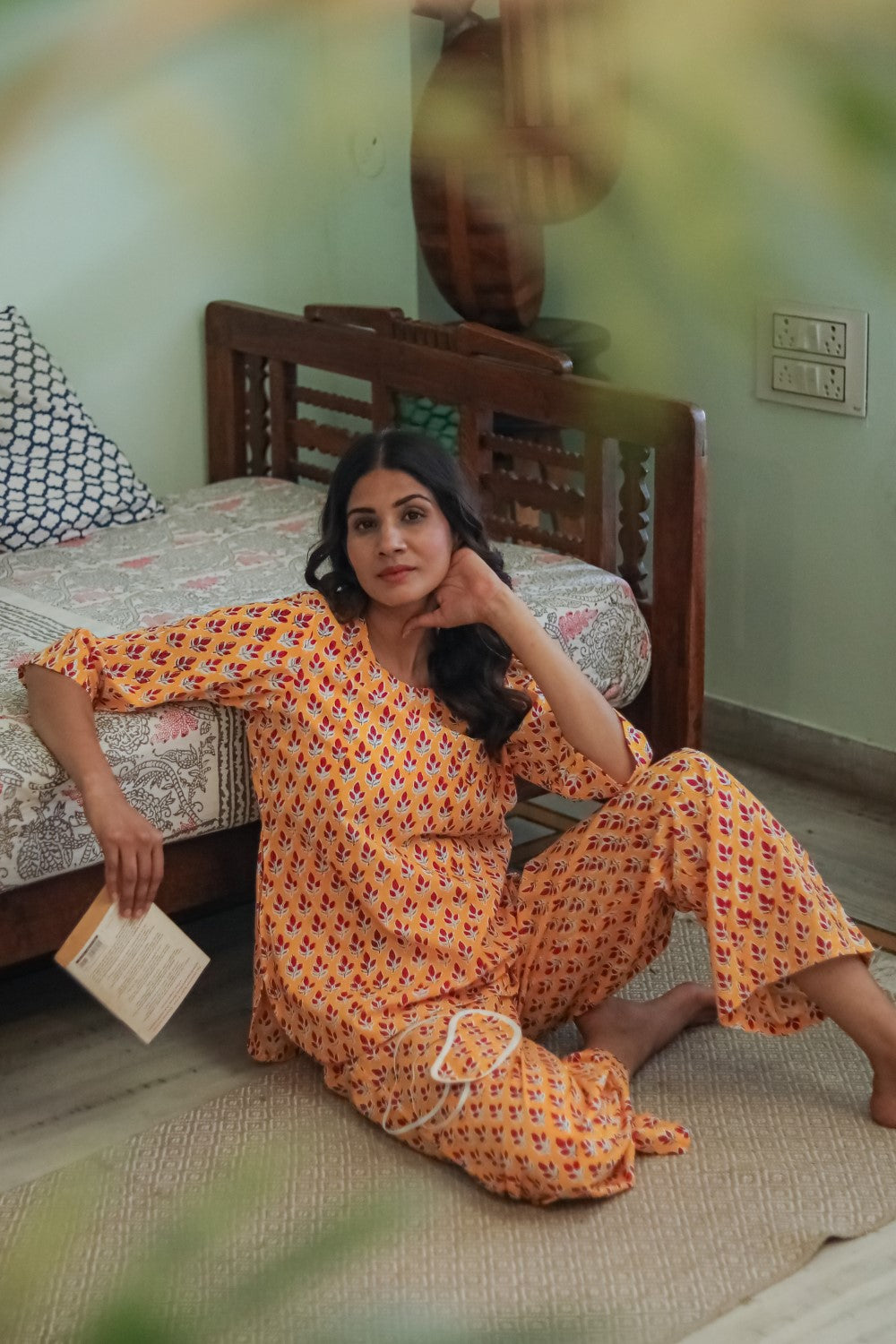 Vibrant Night Handblock Printed Pure Cotton Night Suit for Women | Comfortable Sleepwear Set | Perfect for Lounge Wear & Bedtime Relaxation
