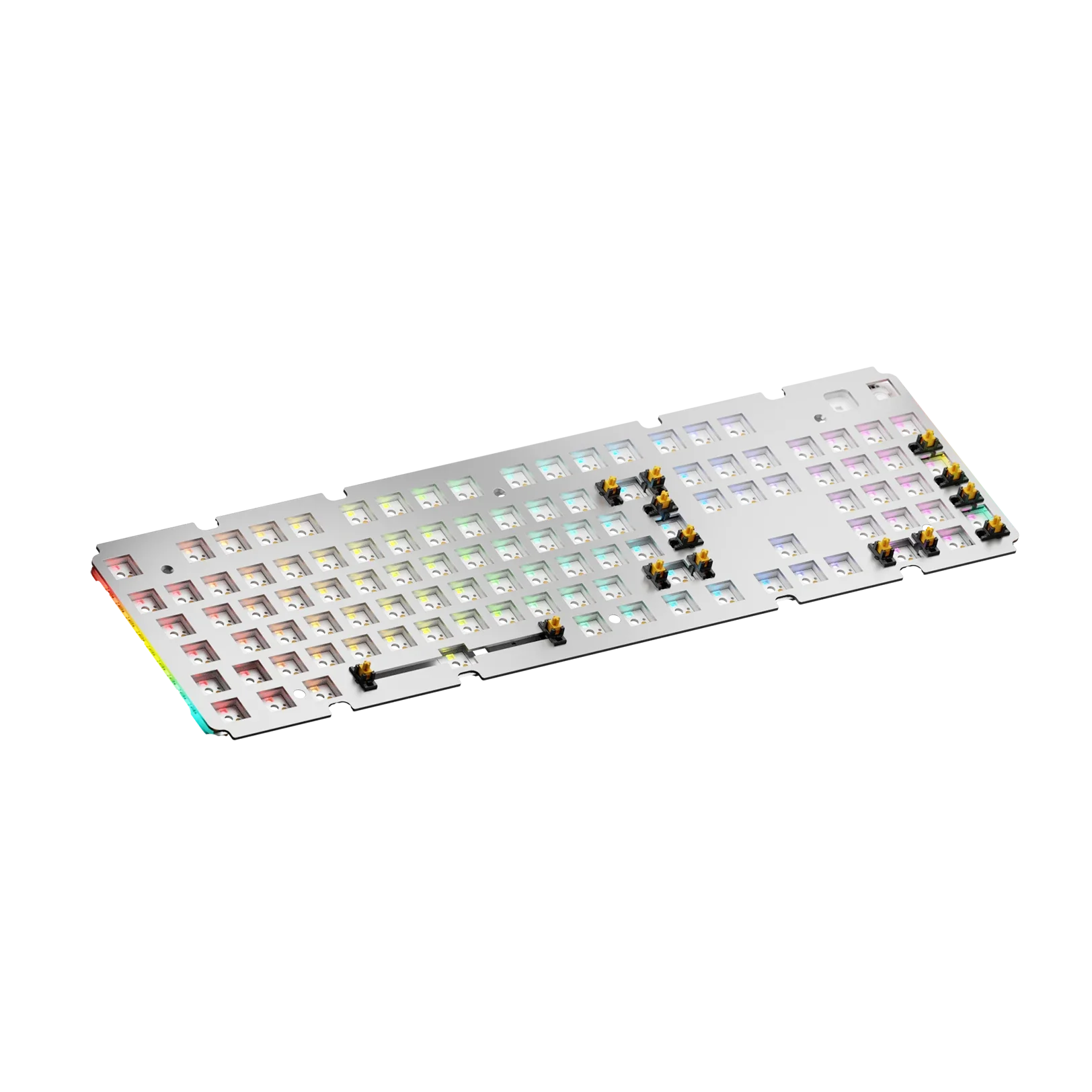 GMMK 3 Switch Plate - 100% Aluminum Silver ISO Mechanical Keyboard Accessory for Gaming & Typing Enthusiasts