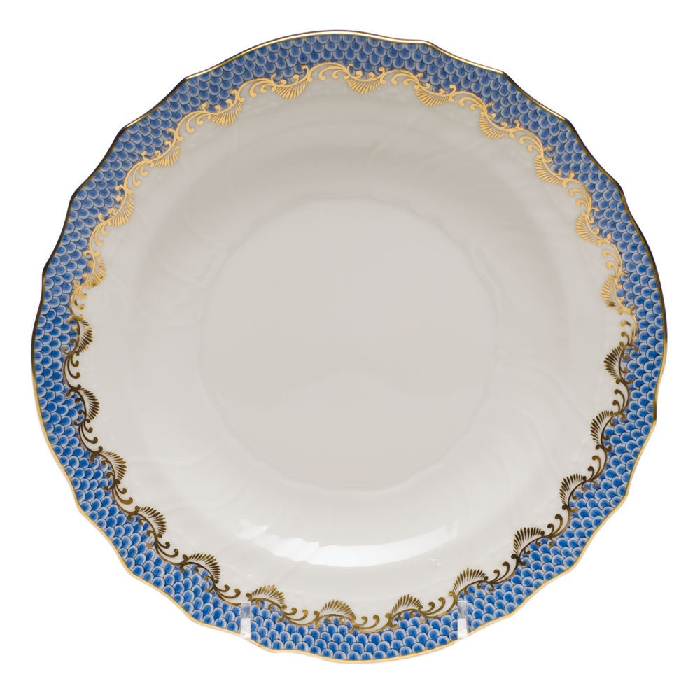 Blue Fish Scale Salad Plate Set - Elegant Ceramic Dinnerware for Home & Restaurant Use - Perfect for Salads, Appetizers, Desserts & Party Serving