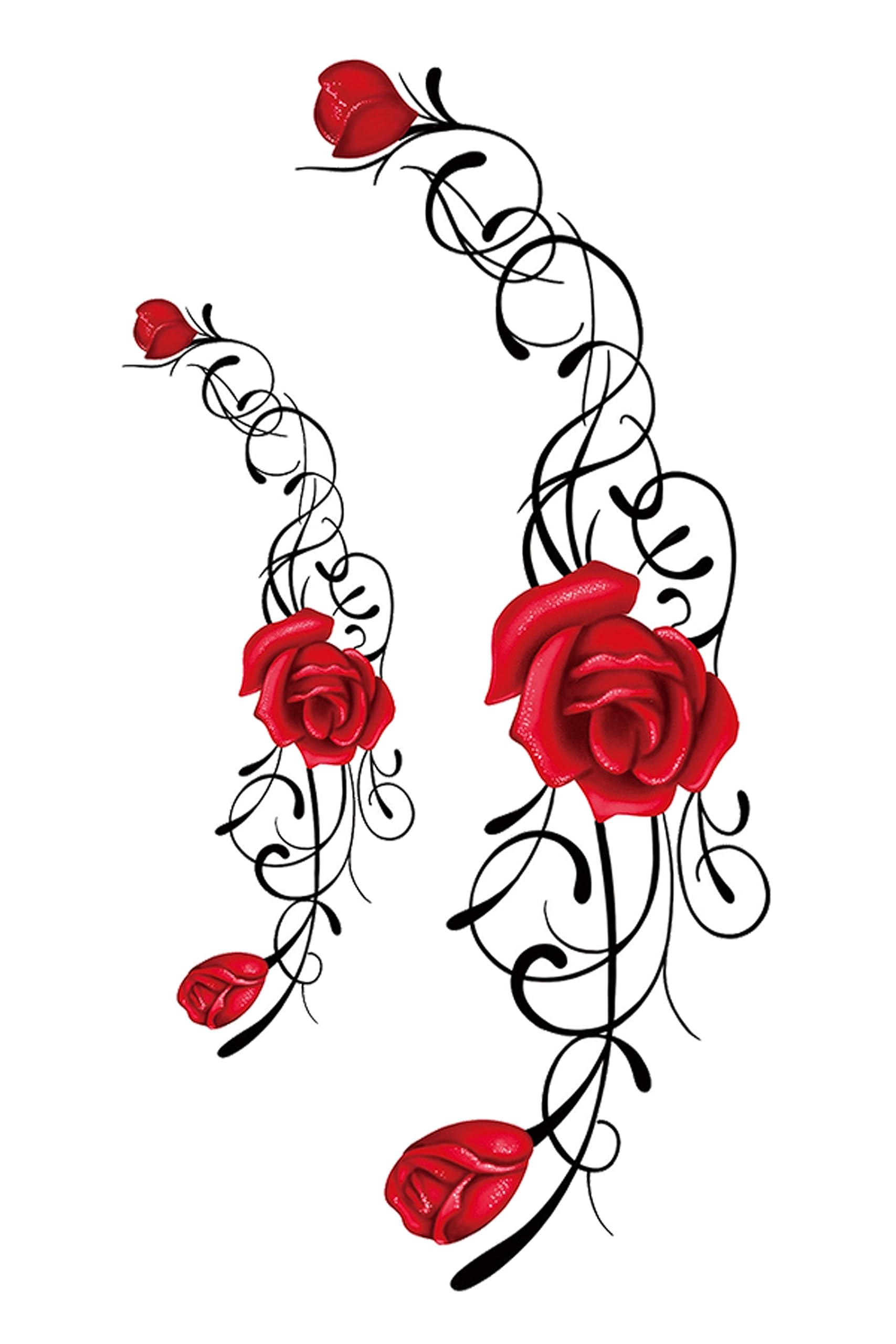 Waterproof Temporary Tattoo Stickers for Men & Women - Realistic 3D Flowers, Butterflies, Stars, Angels & Wolf Designs - Armband & Word Tattoos - 17x9.5cm (KTH-43) - Perfect for Parties, Halloween, Cosplay & Body Art