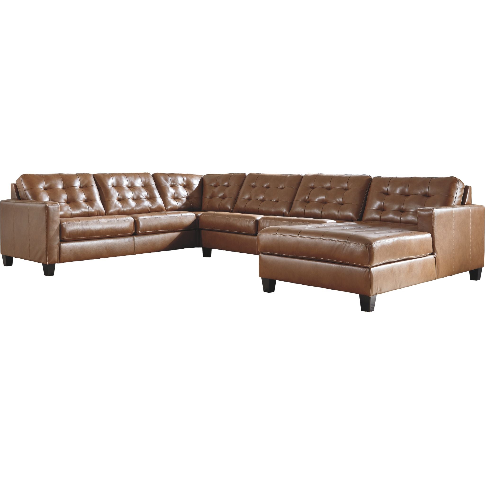 Baskove 4-Piece Sectional Sofa with Chaise Lounge - Modern L-Shaped Couch Set for Living Room, Family Room & Apartment - Soft Fabric Upholstery, Comfortable Seating for Relaxation & Entertainment
