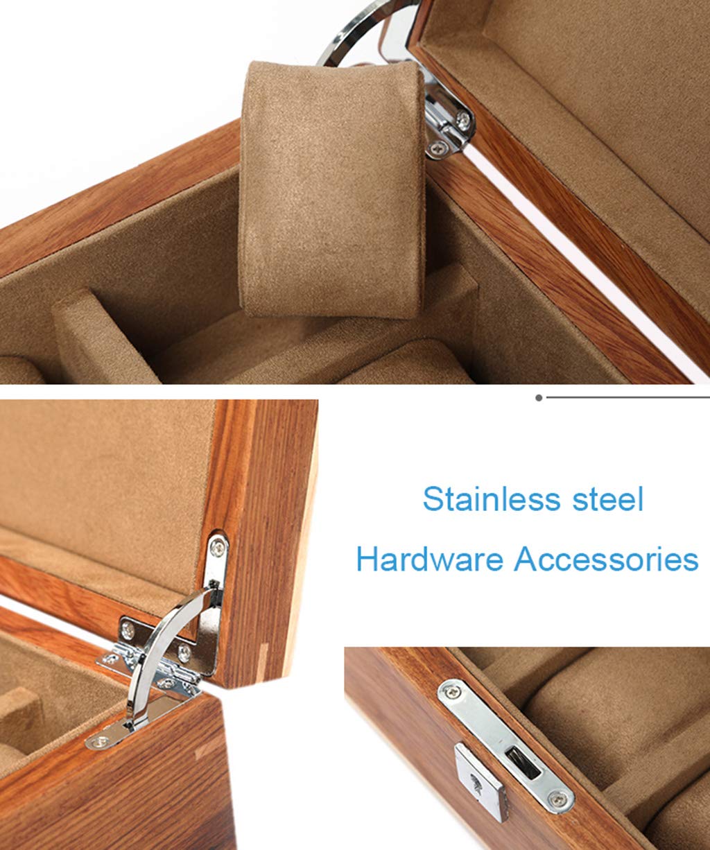 10-Slot Wooden Watch Box with Lockable Metal Lock & Glass Top Display - Jewelry & Watch Storage Organizer for Men & Women - Perfect for Travel, Home, and Office Use