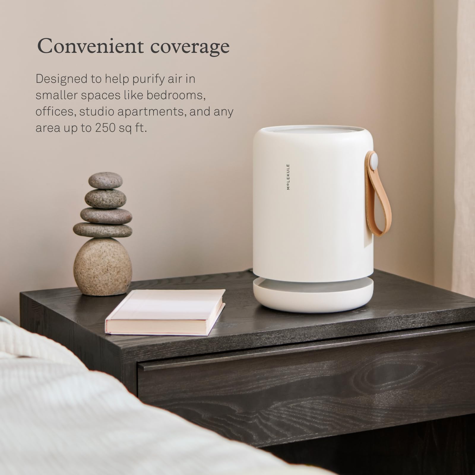 Molekule Air Mini+ Air Purifier for Small Rooms up to 250 sq. ft. - PECO-HEPA Tri-Power Filter Removes Mold, Smoke, Dust, Bacteria & Viruses | White (Renewed) | Perfect for Bedrooms, Offices & Nursery Air Purification
