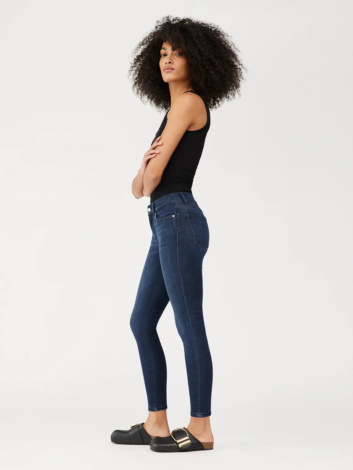 Farrow Skinny High Rise Ankle Jeans for Women - Dark Indigo Denim Pants | Perfect for Casual Wear, Office & Date Night Outfits