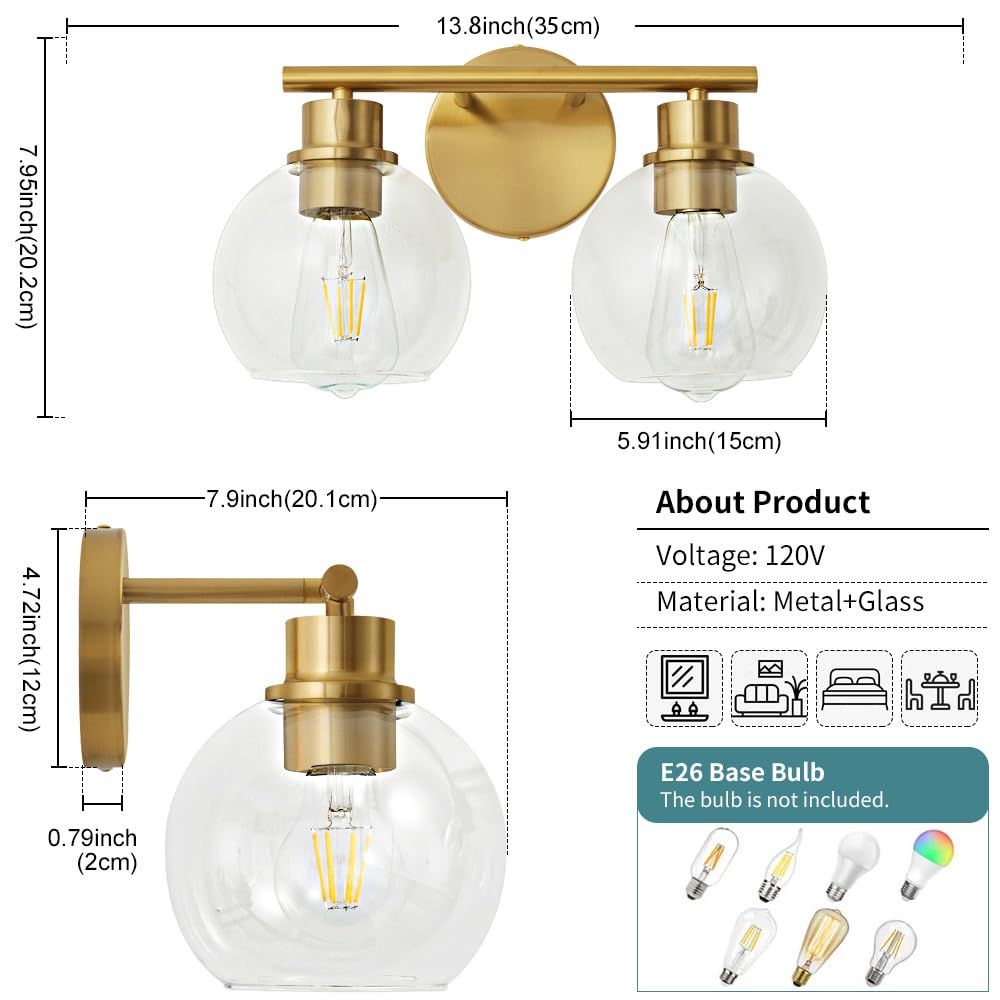 Gold Vanity Light 13.8