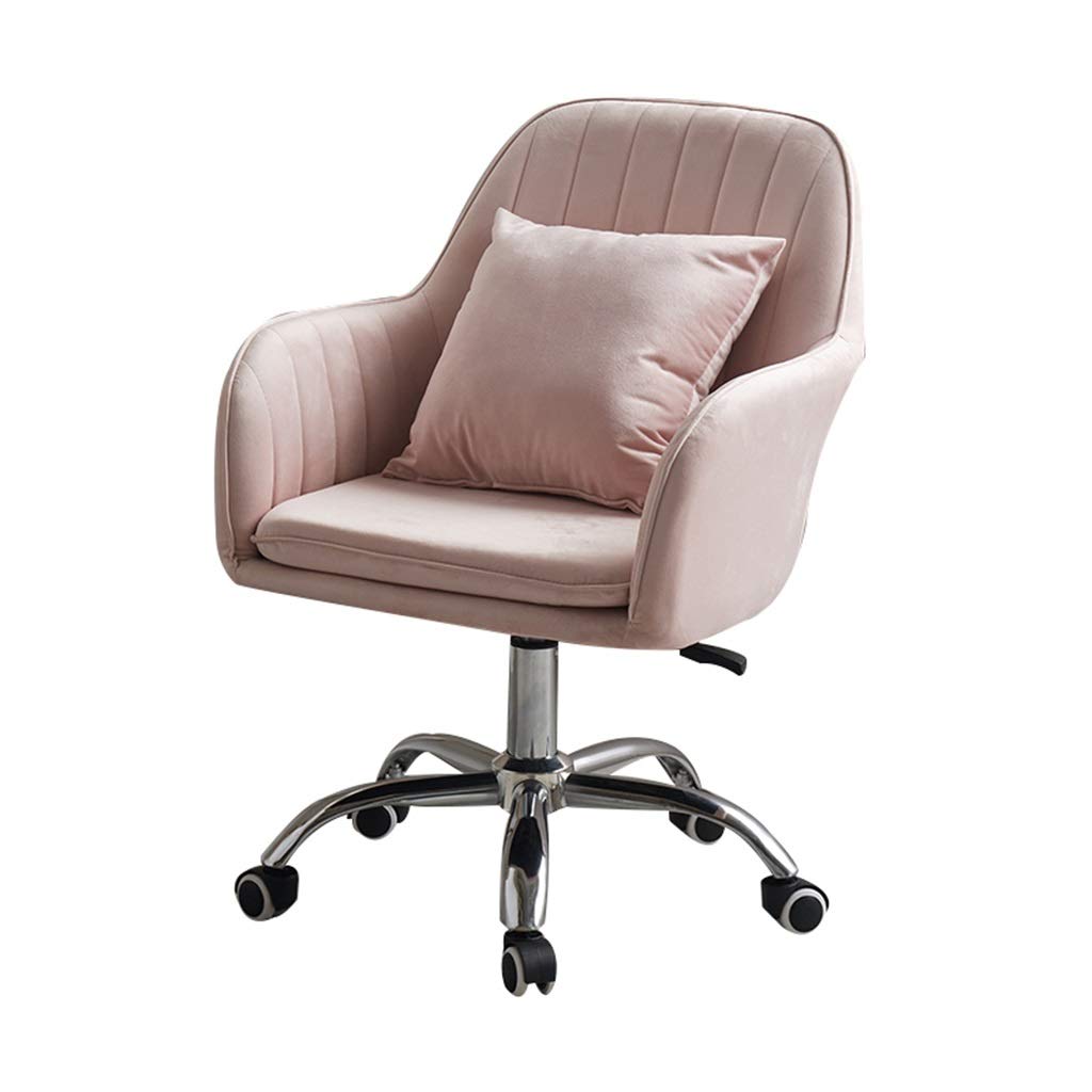 Ergonomic Gaming Office Chair with Lift & Swivel - Pink Flannel Upholstered Computer Desk Chair for Home, Dorm, Makeup & Bedroom (Size: 42x46x90cm) - Perfect for Work, Study & Gaming Sessions