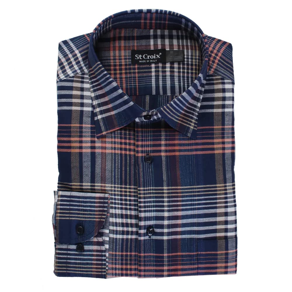 St Croix Plaid Dress Shirt for Men - Classic Button Down Oxford Shirt for Business Casual & Office Wear | Perfect for Work, Date Night & Formal Events