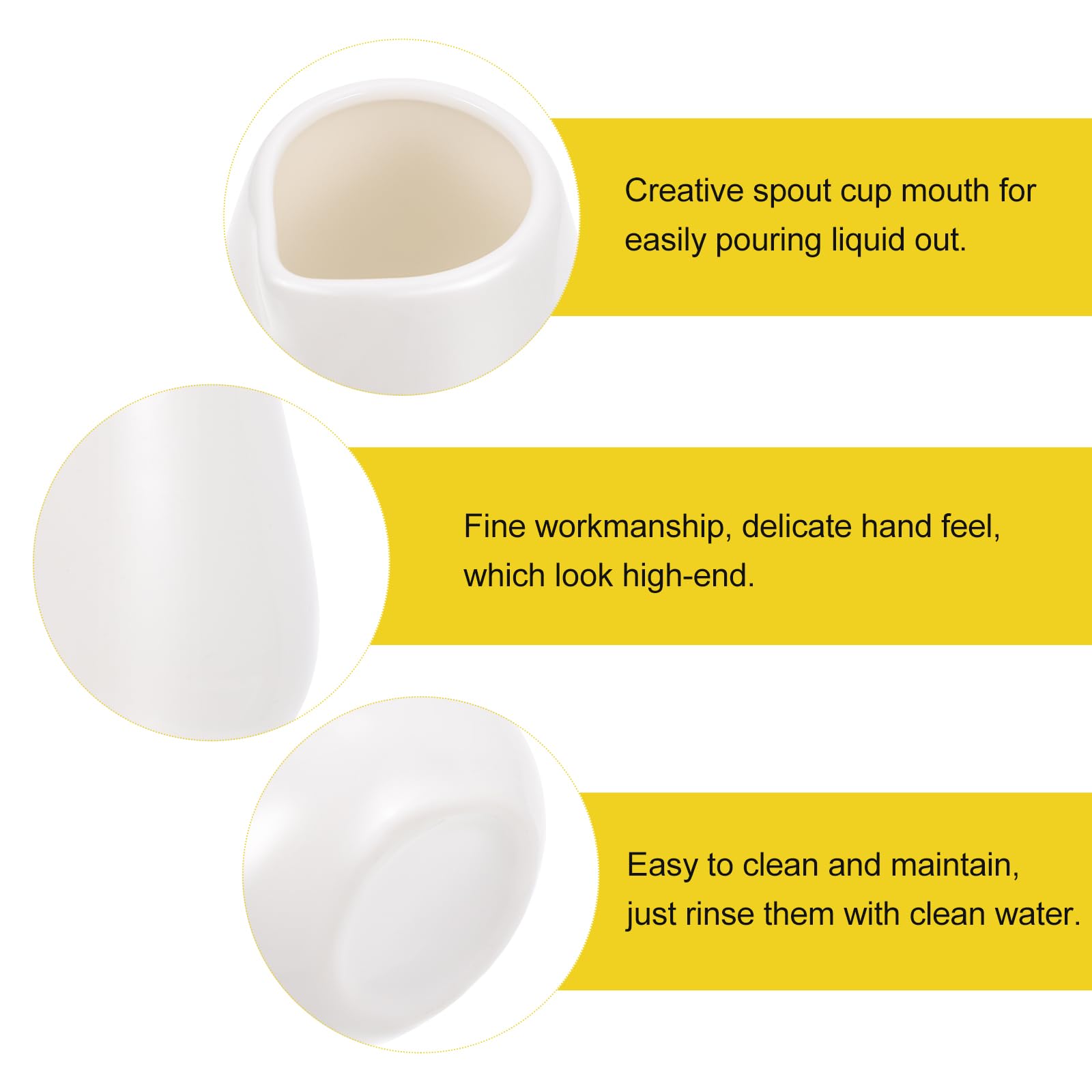Luxshiny 8-Piece Ceramic Coffee Creamer Set - Mini Milk Pitchers, Gravy Boat & Sauce Cups for Coffee, Tea, Espresso - Perfect for Home, Cafe & Restaurant Use (Soy Creamer Compatible, Handle-Free Design)