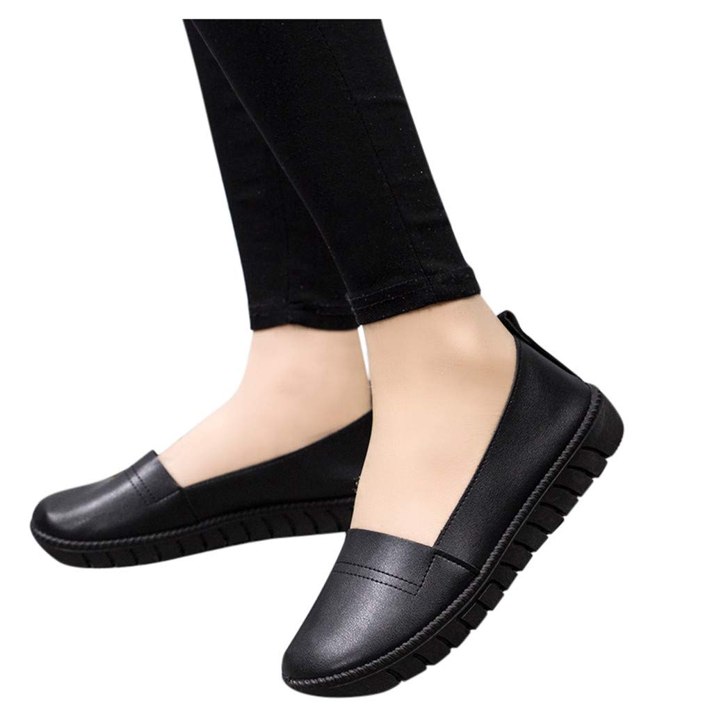Women's Slip-On Boat Shoes - Comfortable Flat Toe Casual Loafers for Women - Winter White Round Toe Lazy Shoes - Perfect for Leisure, Work & Everyday Wear