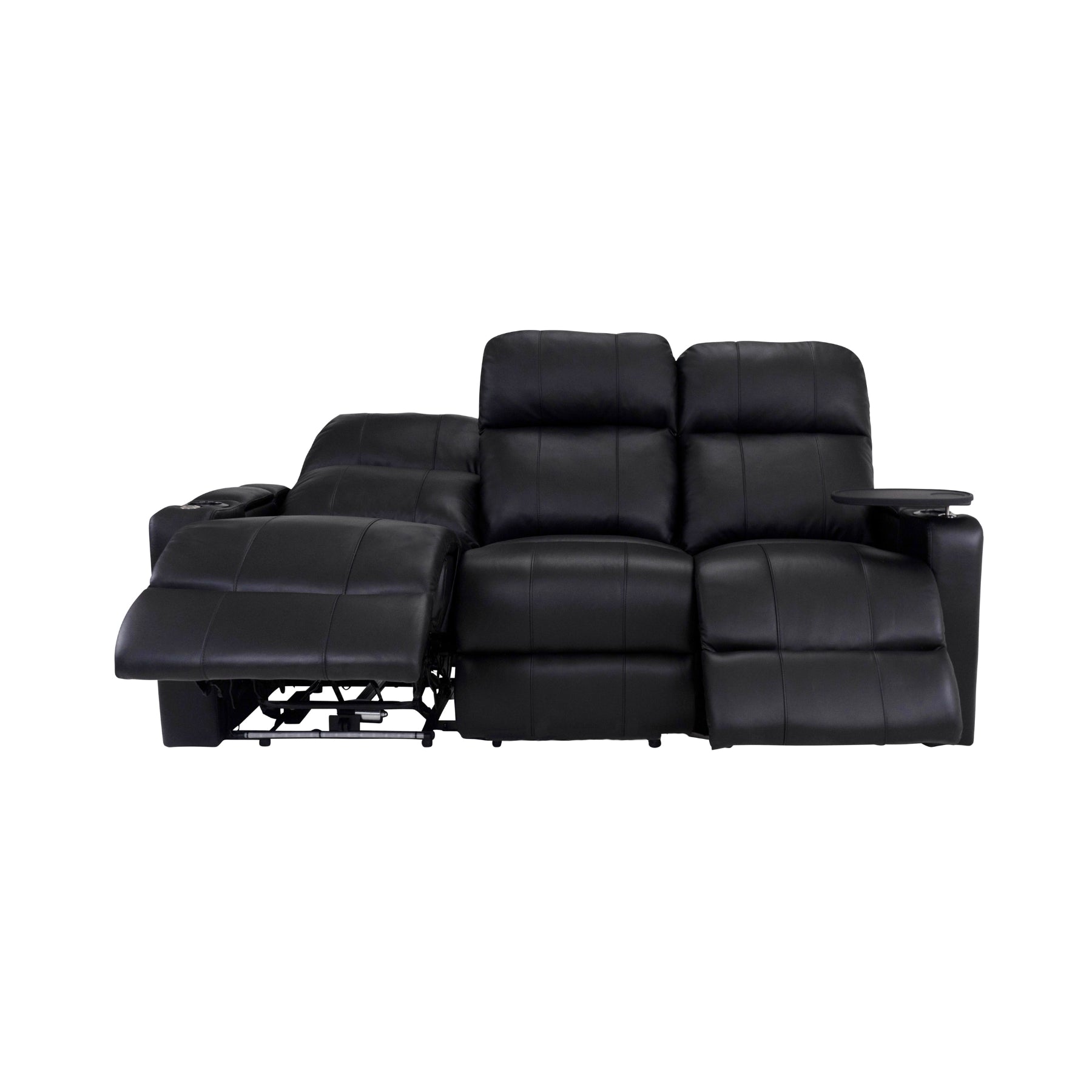 RowOne 4-Piece Recliner Set - Ultra Soft Fabric Sectional Sofa with Cup Holders and USB Ports | Perfect for Living Room, Home Theater, and Family Gatherings