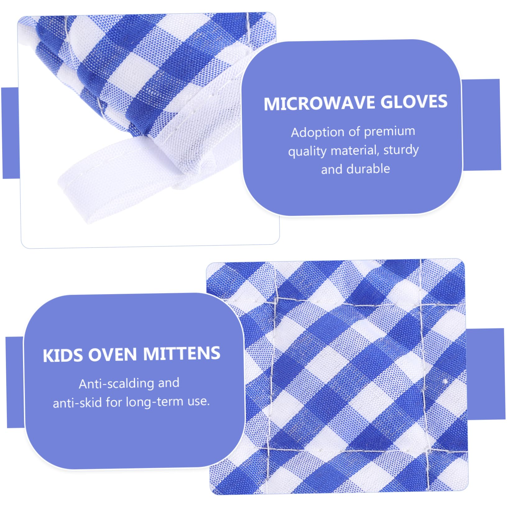 2Pcs Heat Resistant Baking Gloves - Oven Mitts for Cooking, Baking & Microwave Use - Farmhouse & Restaurant Kitchen Essentials (Dark Blue) - Perfect for Baking, Grilling & Handling Hot Dishes Safely