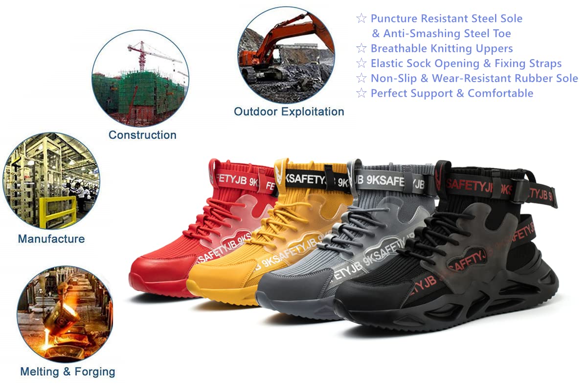 **Luolocsn Steel Toe Work Boots for Men & Women – Slip Resistant, Lightweight & Breathable Safety Shoes for Industrial & Construction – Perfect for Warehouse, Factory & Outdoor Work**