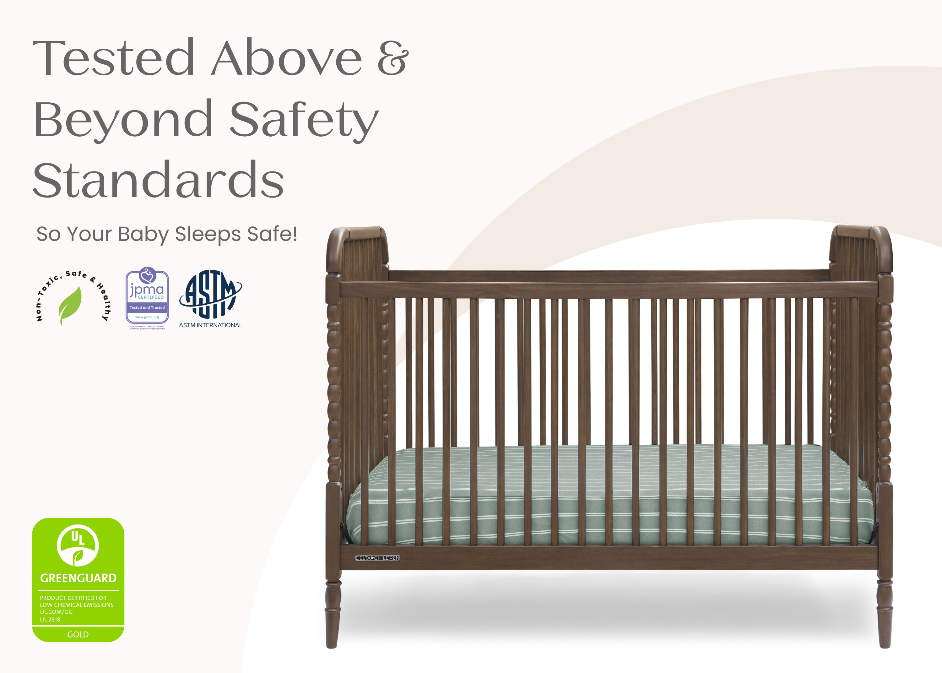 Serena 4-in-1 Convertible Baby Crib - White Nursery Furniture for Newborn to Toddler - Perfect for Bedroom, Daycare & Guest Room
