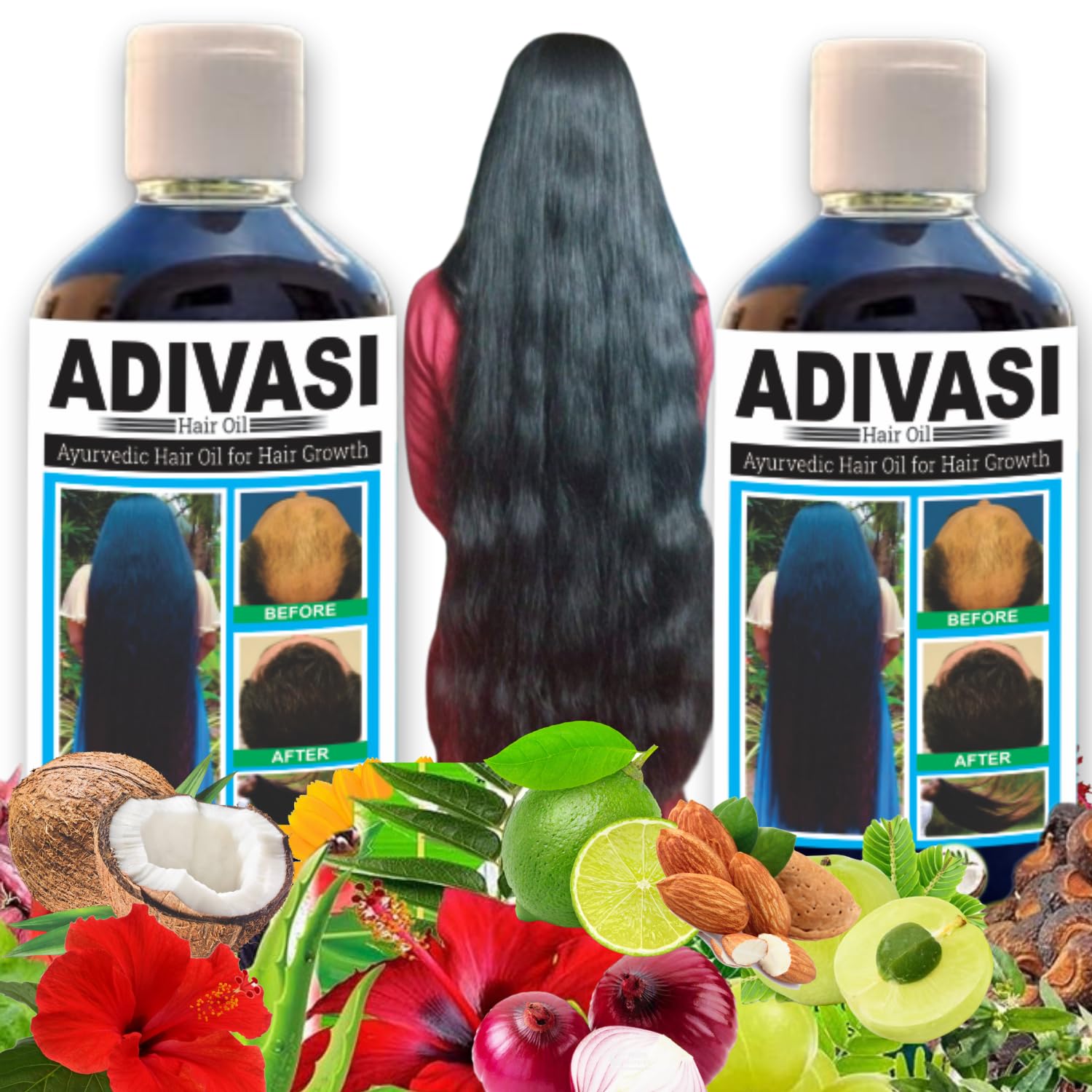INPROVEDA Adivasi Herbal Hair Growth Oil 100ml - Natural Ayurvedic Treatment for Thicker, Longer Hair - Perfect for Daily Scalp Massage & Hair Care Routine