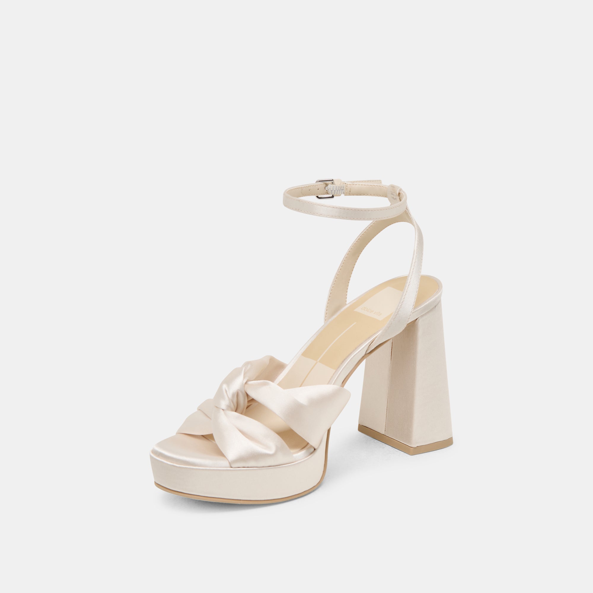 PARLO Ivory Satin Heels for Women - Elegant High Heel Sandals for Weddings, Parties & Special Occasions