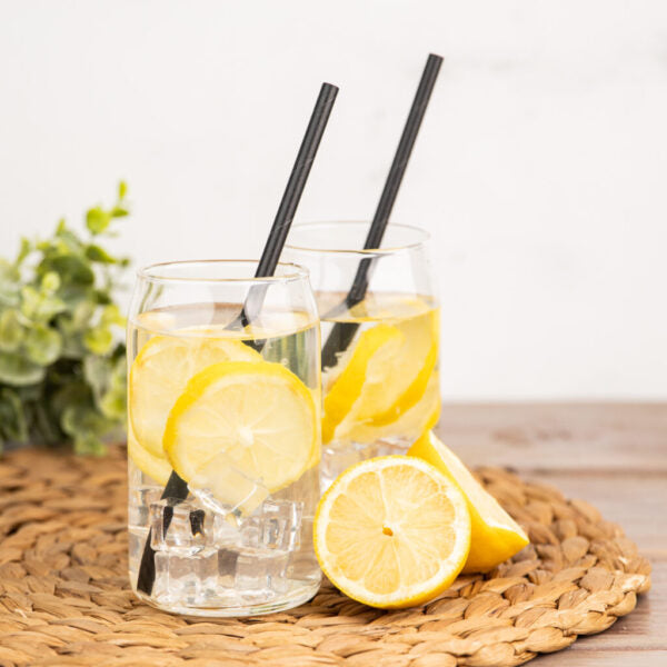 Eco-Friendly Black Paper Straws 24 Pack - Biodegradable & Compostable Drinking Straws for Parties, Smoothies, Cocktails & Beverages - Perfect for Home, Restaurants & Events