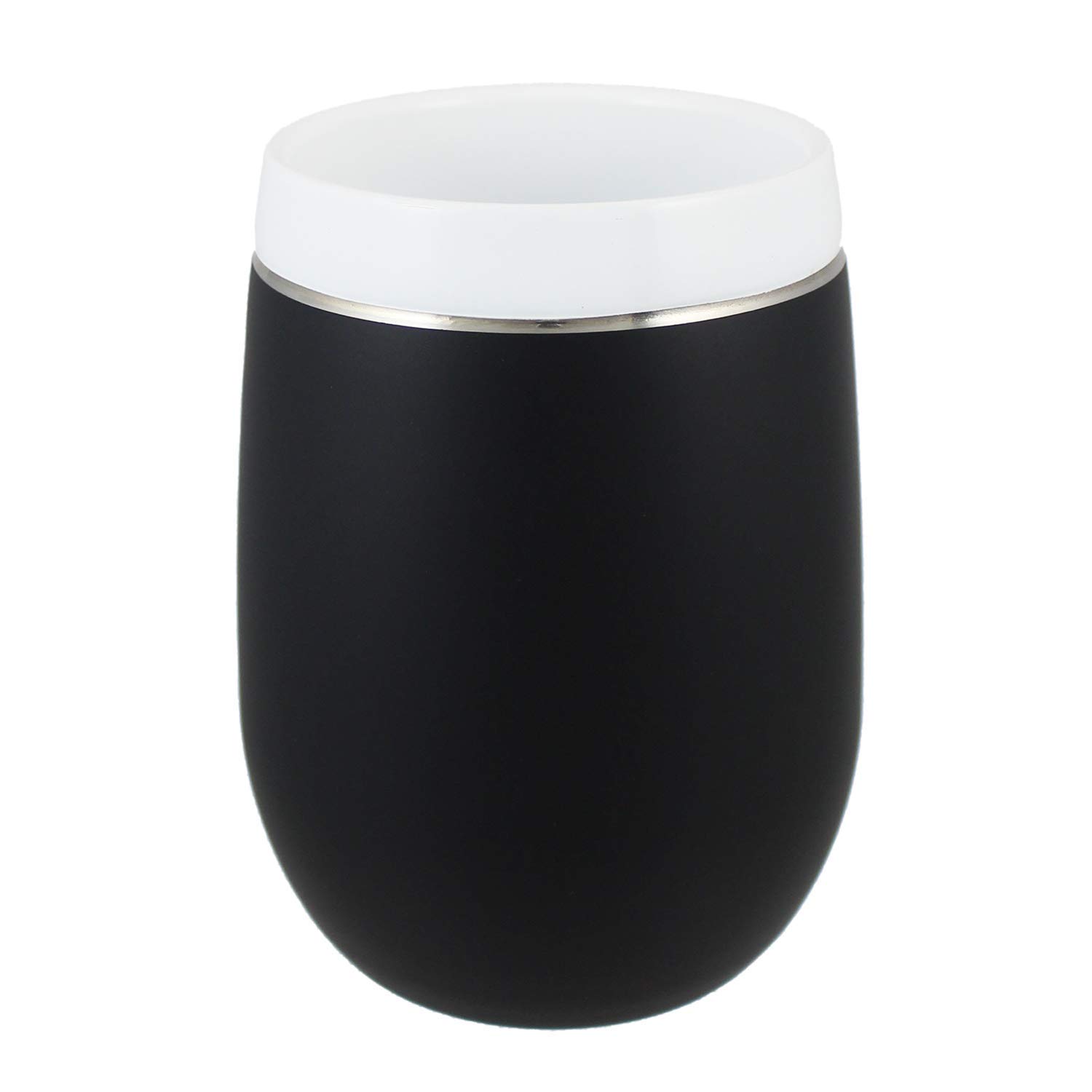 CeramiSteel 9oz Ceramic Wine Tumbler with Insulated Stainless Steel - Matte Black Finish, Durable Ceramic Rim & Inner Coating | Perfect for Red Wine, White Wine & Cocktails at Home, Parties or Outdoor Events