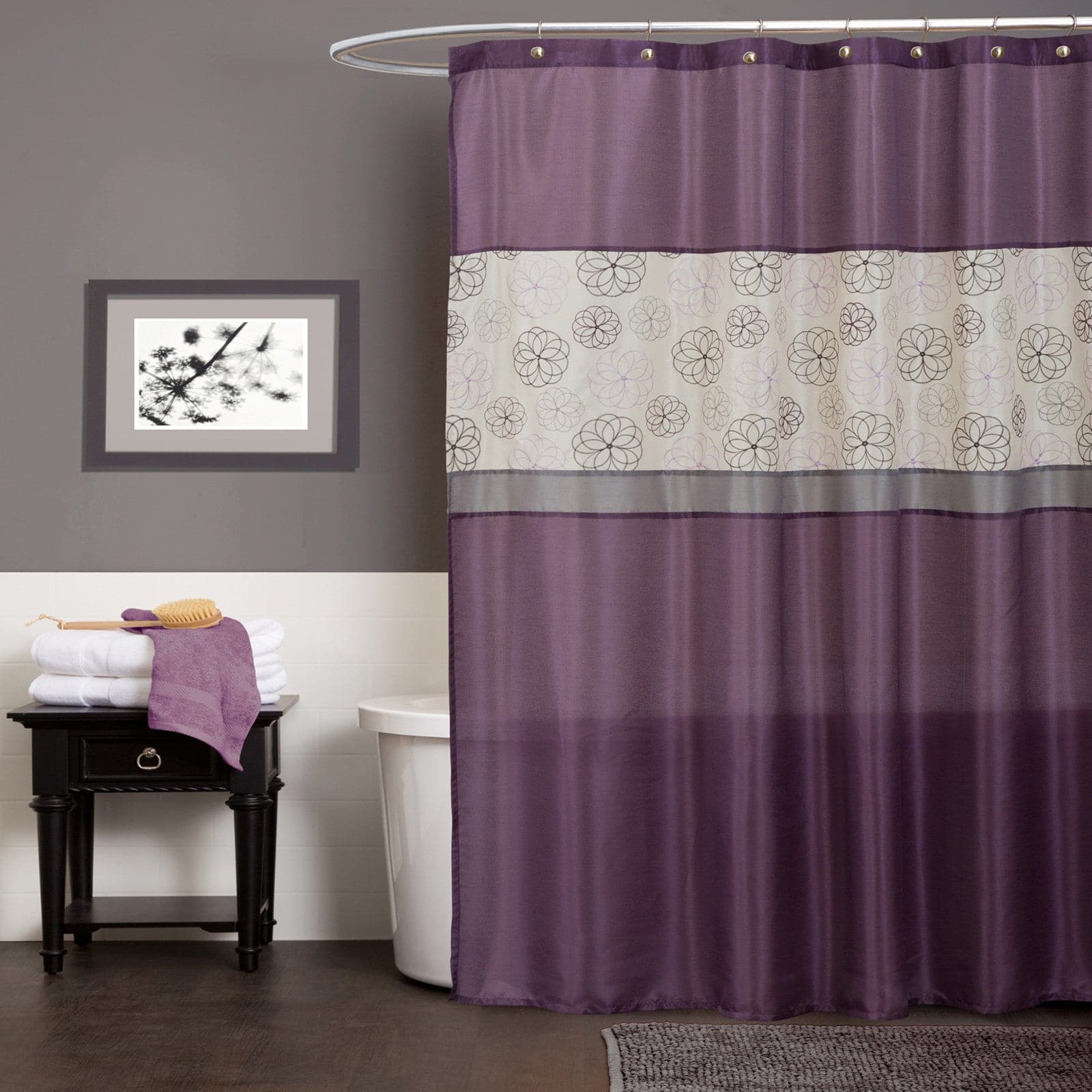 Waterproof Covina Shower Curtain with Hooks - Elegant Bathroom Decor for Modern Homes, Perfect for Bathrooms, Dorms, and Apartments