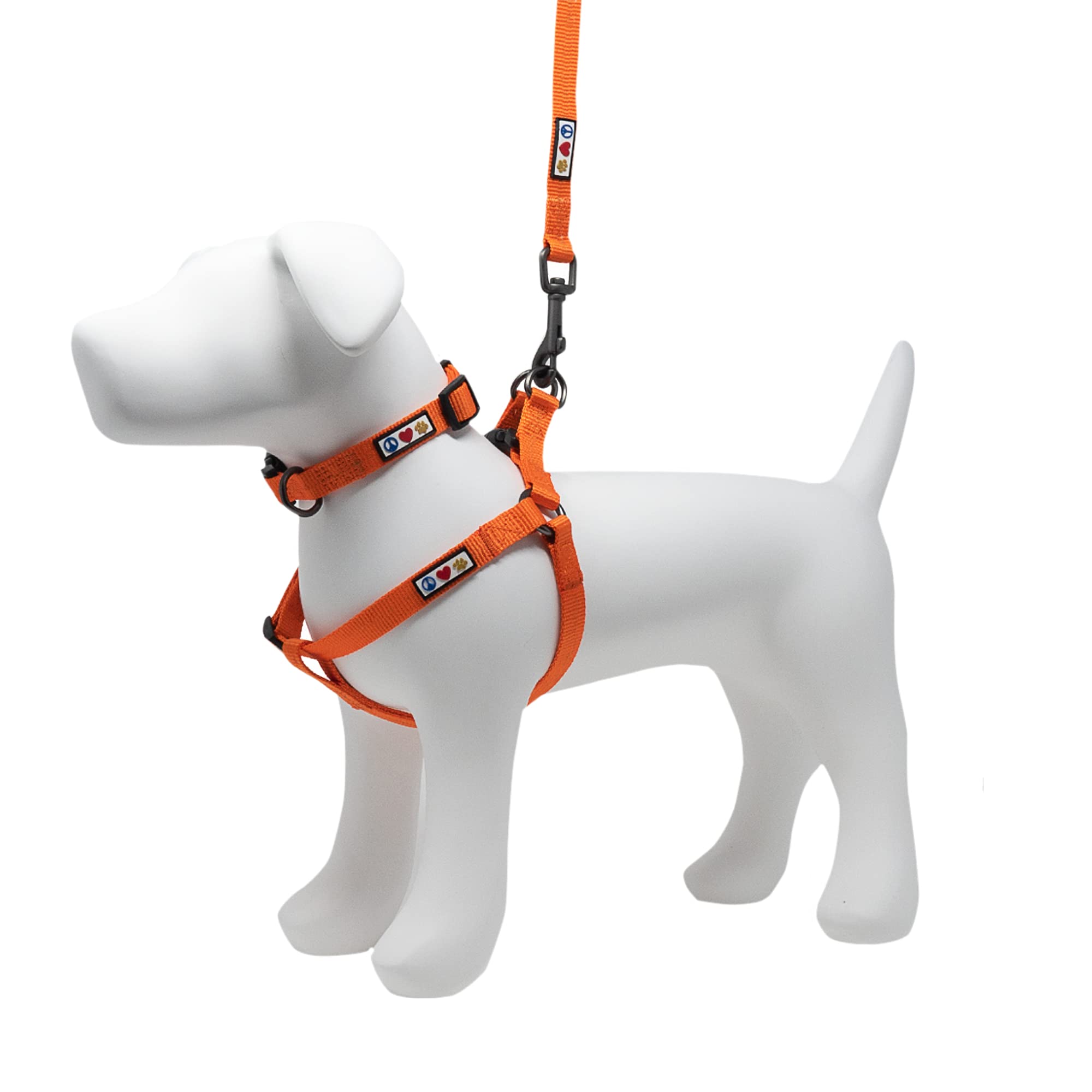 Pawtitas Small Dog Harness, Collar & 6ft Leash Value Bundle Set - Orange | Perfect for Small Breeds, Puppies & Daily Walks, Training & Outdoor Adventures