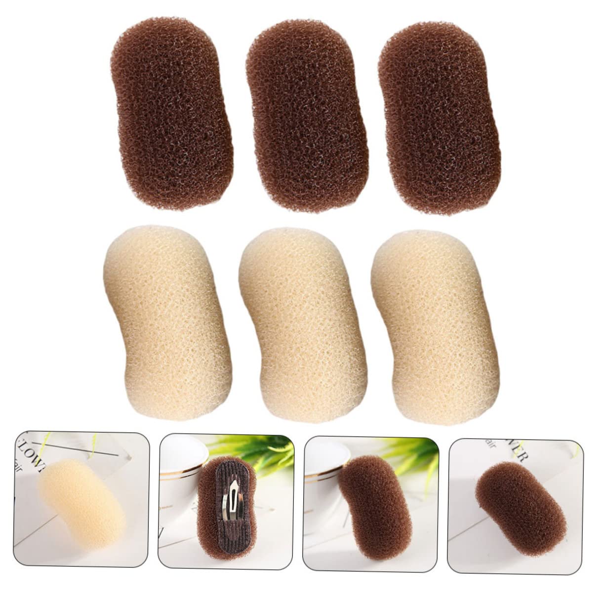 Minkissy 6pcs Hair Clips for Women & Girls - Decorative Volume Bump Clips for Hair Padding & Styling - Perfect for Weddings, Parties, and Everyday Hairstyles