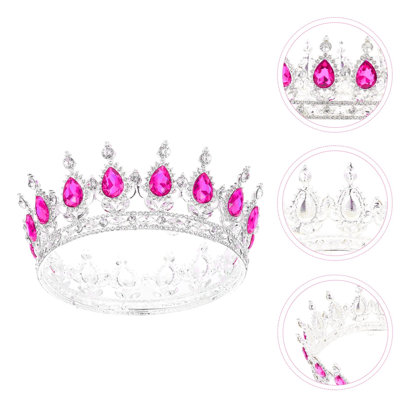 Baroque Rhinestone Tiara Headband for Women & Girls - Elegant Princess Birthday Hair Accessory, Queen Headdress Headwrap - Perfect for Weddings, Parties, Pageants (12.5x12.5cm)