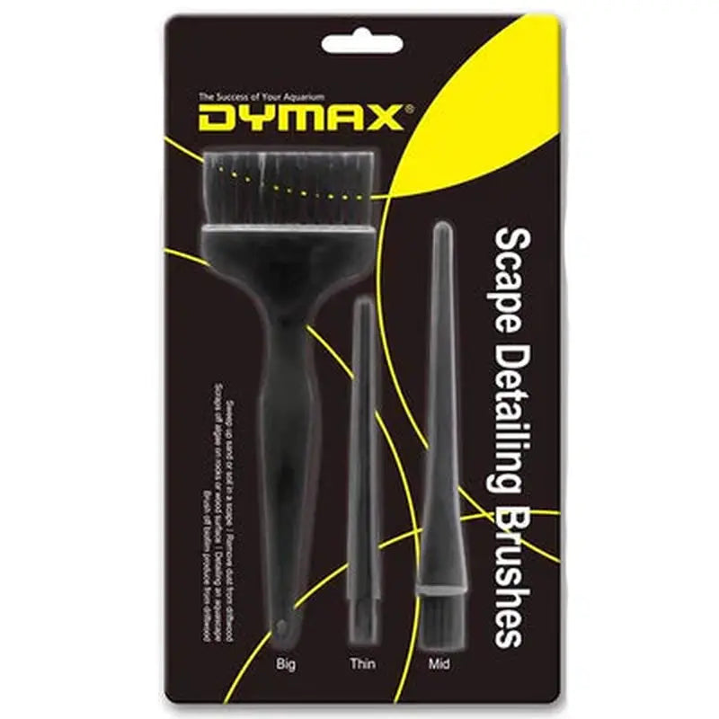 Dymax Scape Detailing Brushes 3 Pack - Professional Aquarium Cleaning Tools for Fish Tank, Plant Trimming & Algae Removal - Perfect for Freshwater & Saltwater Tanks