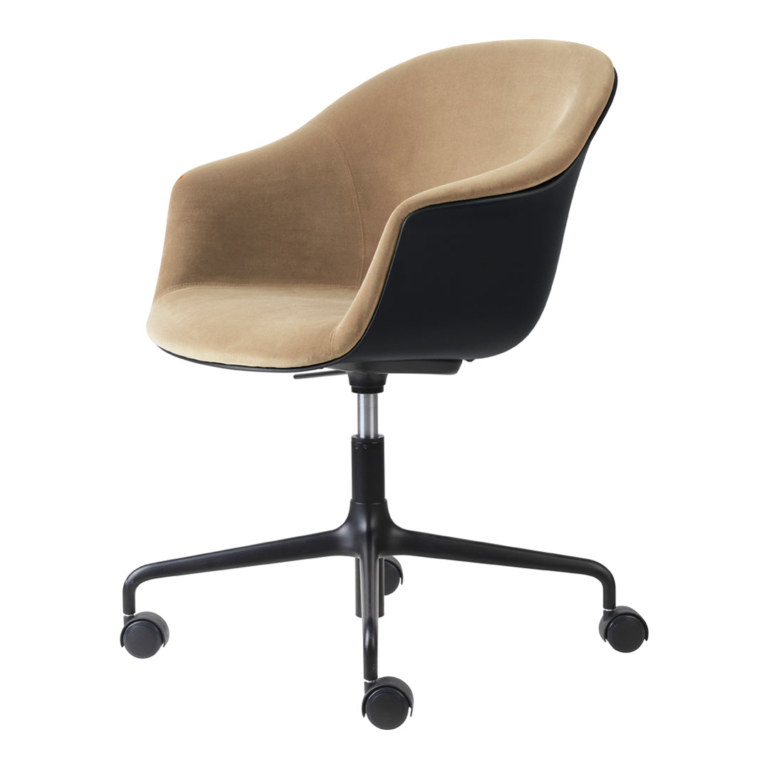 Bat Meeting Chair with 4-Star Base & Casters - Height Adjustable & Front Upholstered - Perfect for Office, Conference Rooms & Home Workspaces