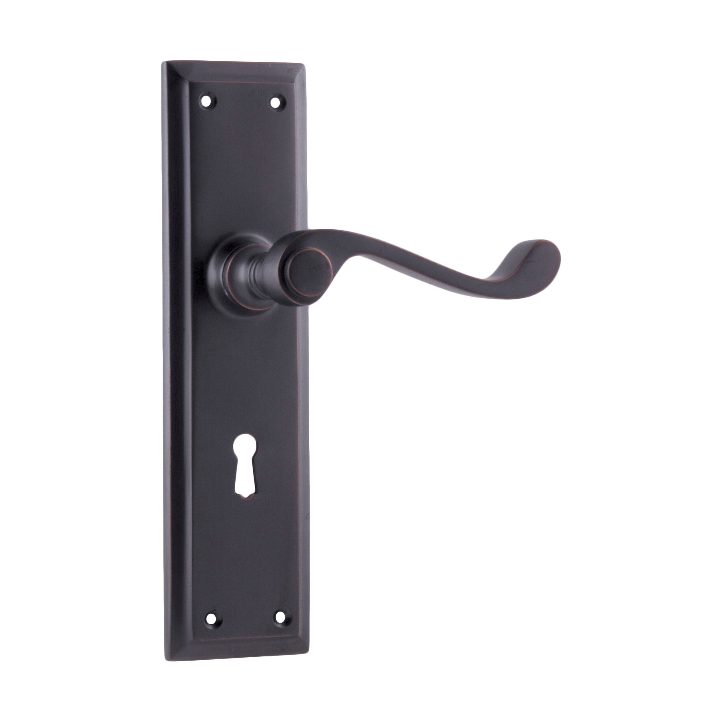 Vintage Antique Copper Door Lever Lock Set - Milton 1015 (H200xW50xP68mm) | Secure & Stylish Entryway Hardware for Home, Office & Commercial Spaces