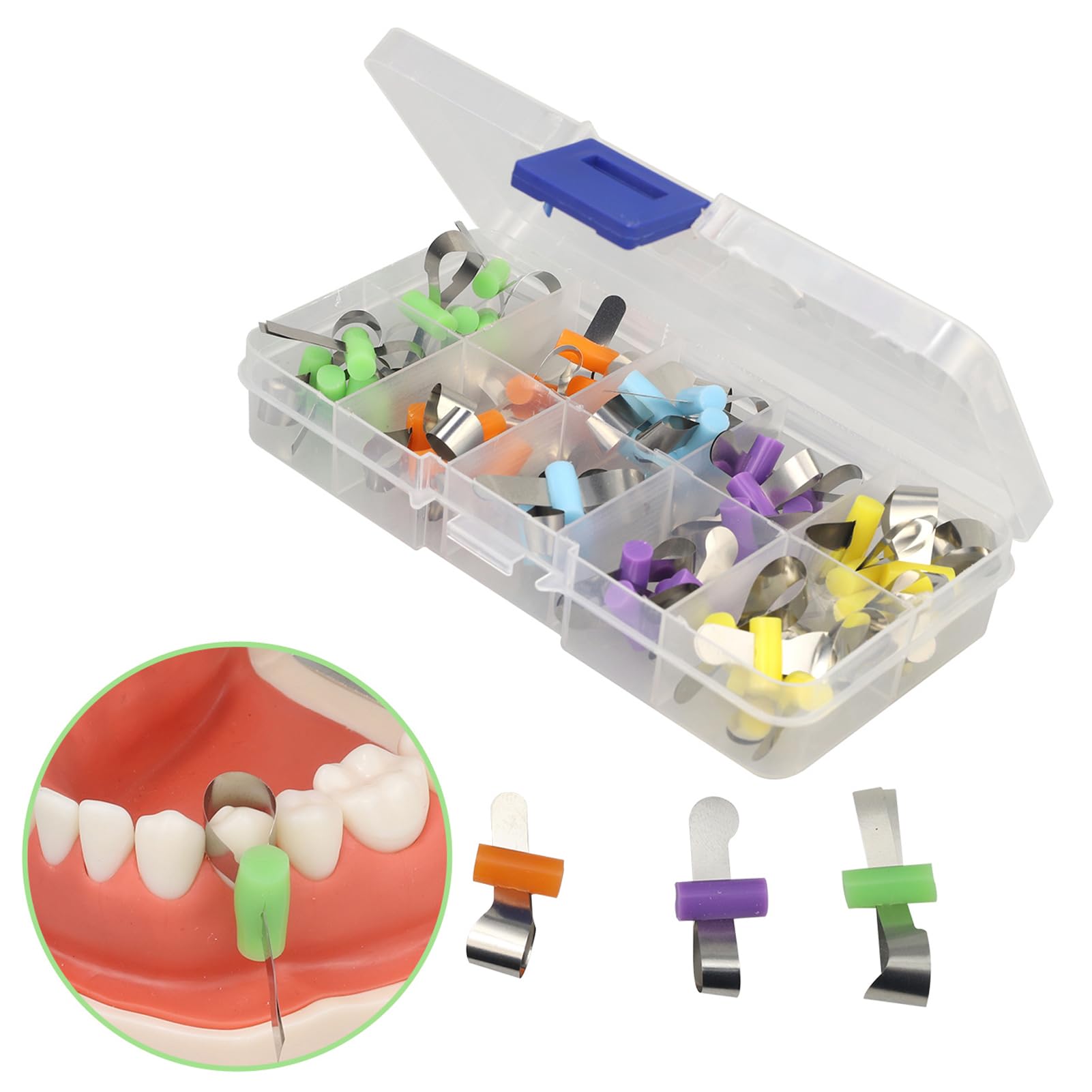 50Pcs Dental Matrix Bands for Metal Restoration - Retainerless Orthodontic Sectional Contoured Matrices Automatrix with Lock - Perfect for Dental Clinics & Orthodontic Procedures