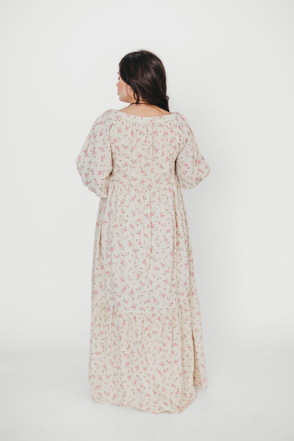 100% Cotton Maxi Dress for Women - Floral Print in Pink & Brown | Boho Summer Dress for Beach, Vacation & Casual Wear