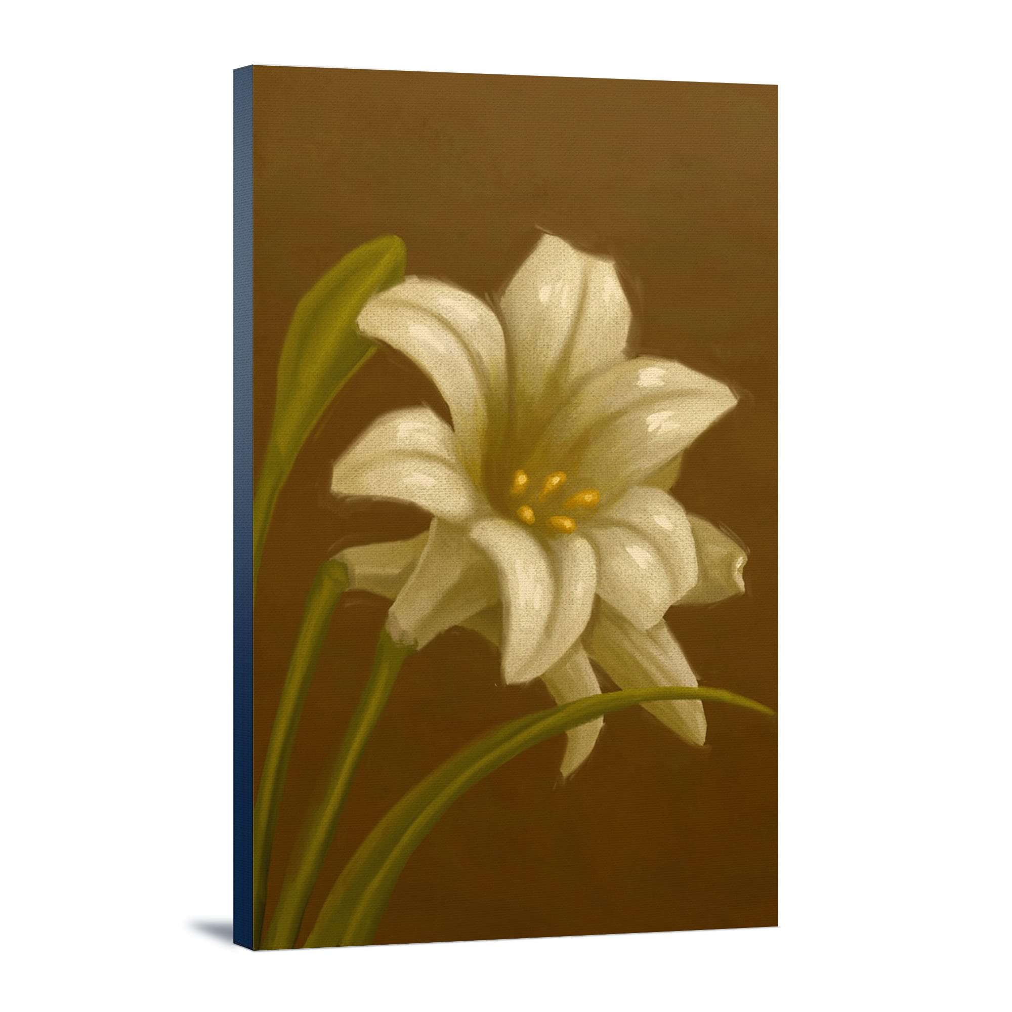 Easter Lily Oil Painting - 12x18 Wrapped Canvas Wall Art Decor for Living Room, Bedroom & Office | Handmade Floral Artwork | Perfect Gift for Home Decor