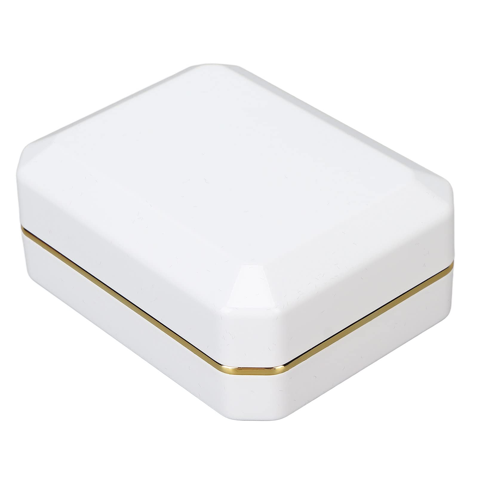 01 02 015 Jewelry Gift Box with Soft Inner Lining & LED Light - Multi-Purpose Storage Organizer for Necklaces, Rings & Earrings - Easy to Clean White Jewelry Case (Perfect for Travel, Wedding Gifts & Home Organization)