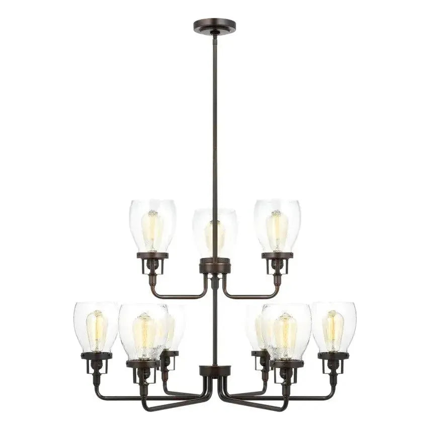 Belton Nine Light Up Chandelier - Modern Crystal Ceiling Light Fixture for Dining Room, Living Room & Bedroom | Elegant Lighting for Home Decor & Special Occasions