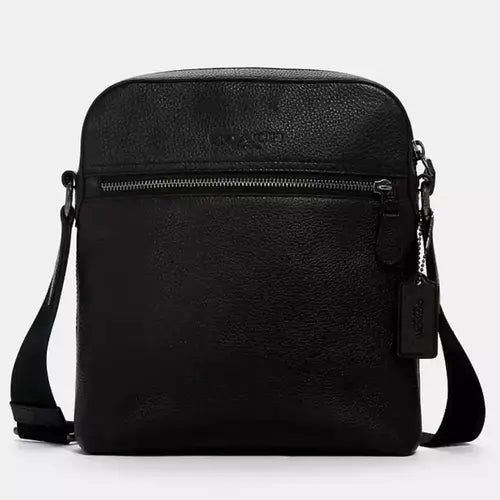 Authentic Coach 4010 Men's Houston Flight Bag in Premium Pebble Leather - Black | Stylish Carry-On for Business Travel & Weekend Getaways