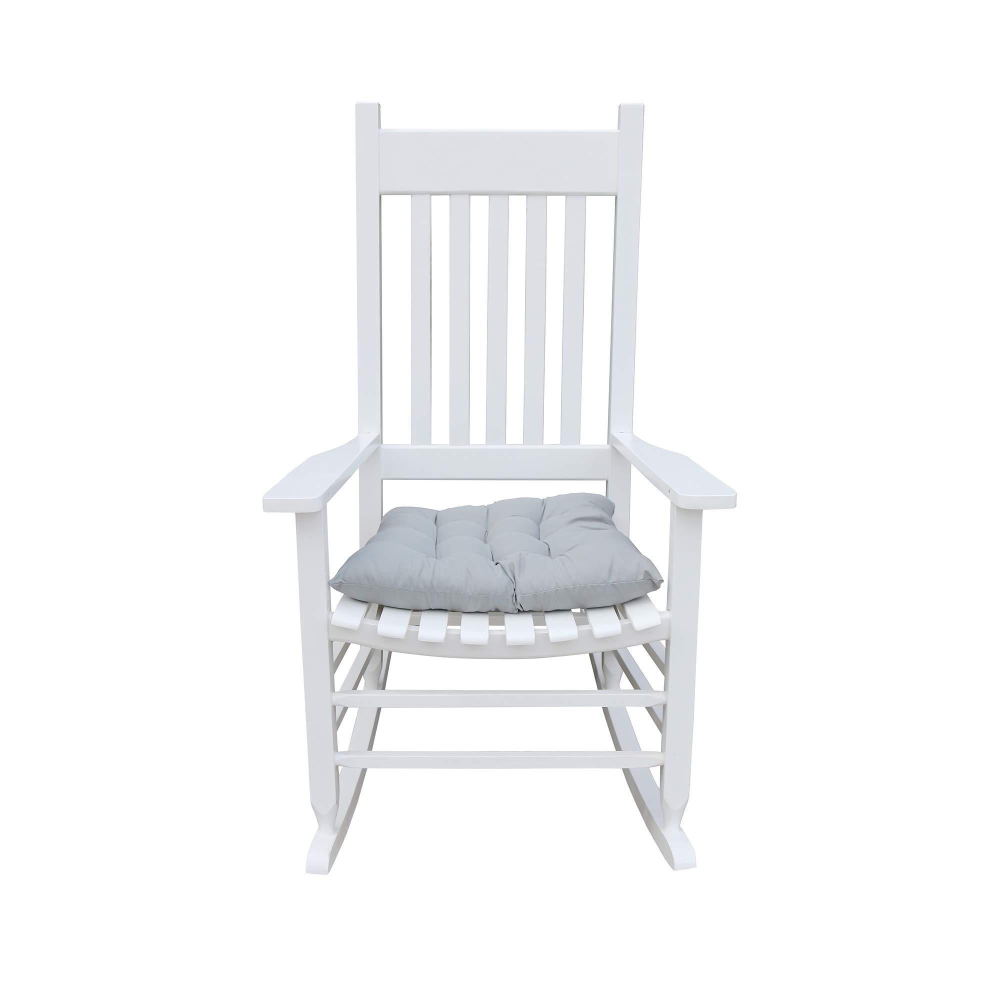 Solid Wood Rocking Chair - Comfortable Indoor & Outdoor Rocking Chair in White - Perfect for Porch, Patio, Nursery, or Living Room Relaxation