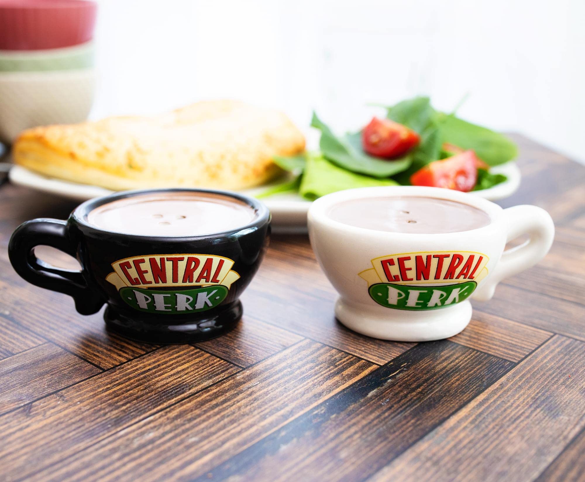 Friends Central Perk Ceramic Salt and Pepper Shaker Set - Silver Buffalo Official Merchandise - Perfect for Coffee Lovers and TV Show Fans - Great for Kitchen, Dining Table, and Themed Parties