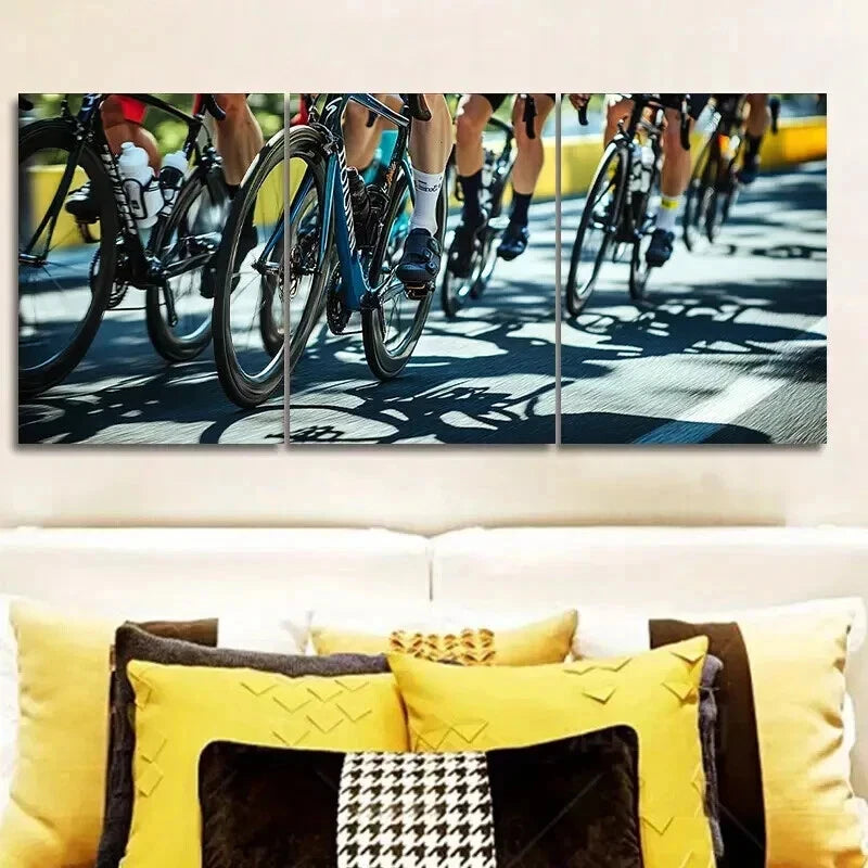 3-Piece Bicycle Race Wall Art Set - Framed Canvas 50x70cm - High Quality Print - 100% Australian Made - Ready to Hang - Perfect for Living Room, Bedroom, or Office Decor