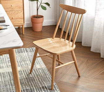 Solid Oak & Ash Wood Dining Table with Natural Rock Slab Surface - Rustic Farmhouse Style for Dining Room & Kitchen Decor