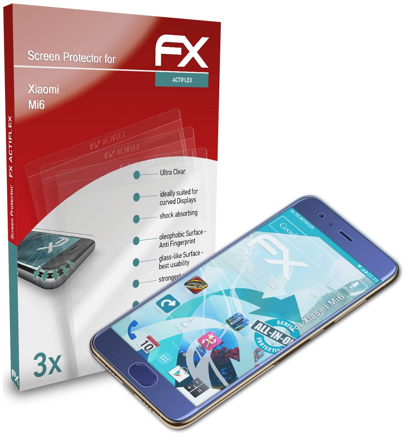 Xiaomi Mi6 Screen Protector [3-Pack] - Ultra Clear, Flexible, Anti-Scratch Tempered Glass Film - Perfect for Daily Use, Gaming, and Outdoor Activities