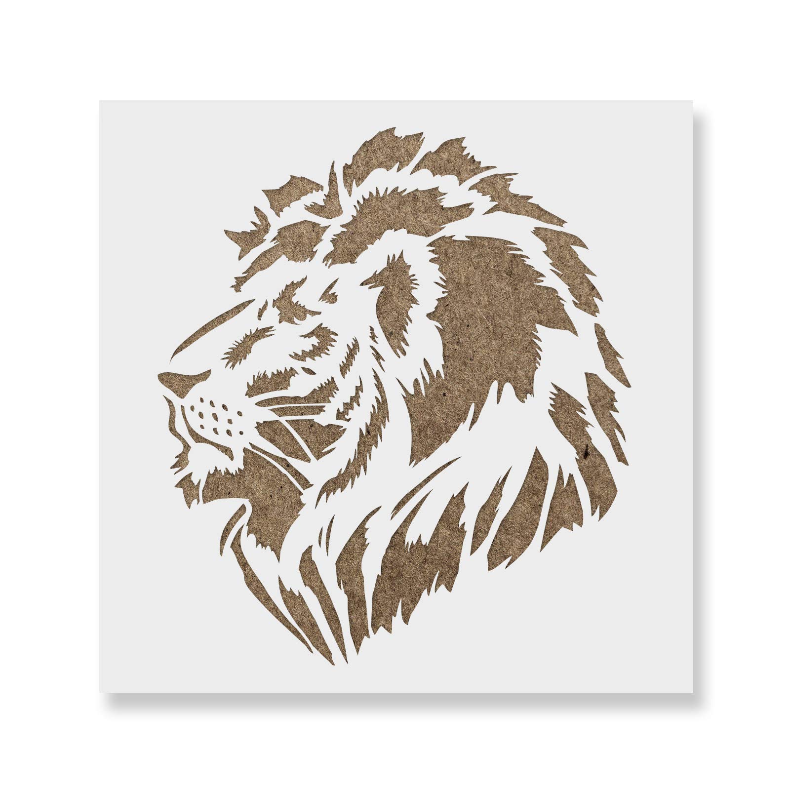Jungle Lion Face Art Stencil for Painting - Safari Animal Stencil, Lion Face Template for DIY Crafts, Wall Art, Kids Activities & Party Decorations
